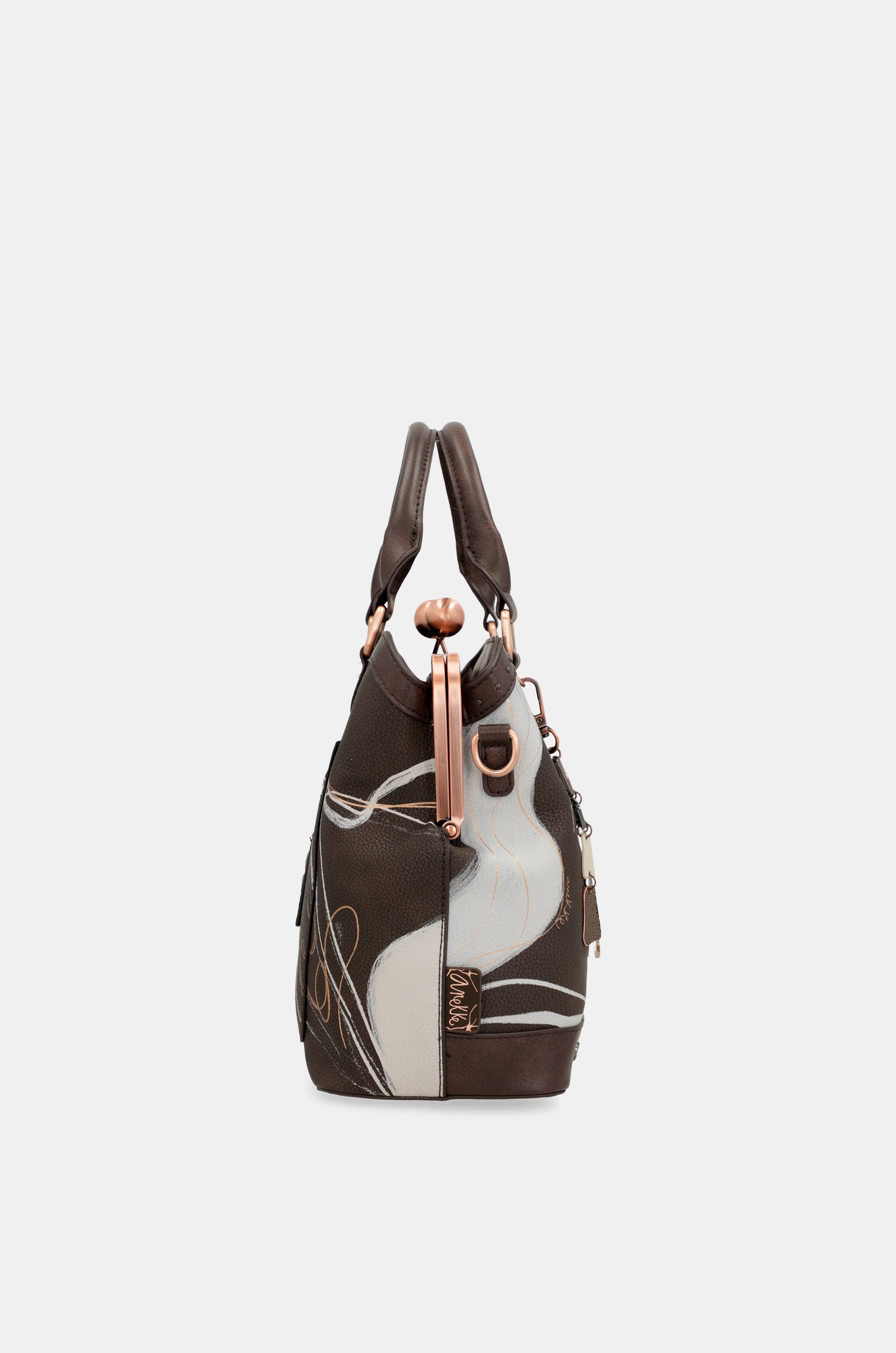 Nature Shodō Braune Mundstück-Handtasche
