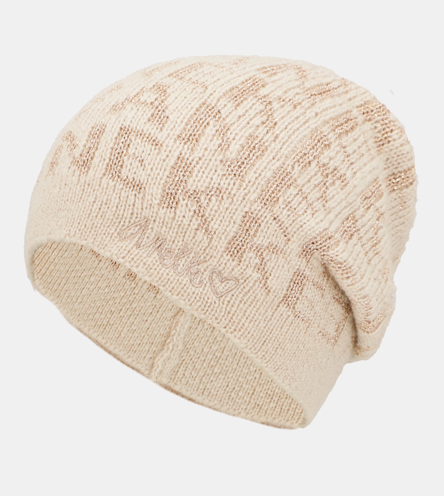 Zeitgenössische beige Strickmütze
