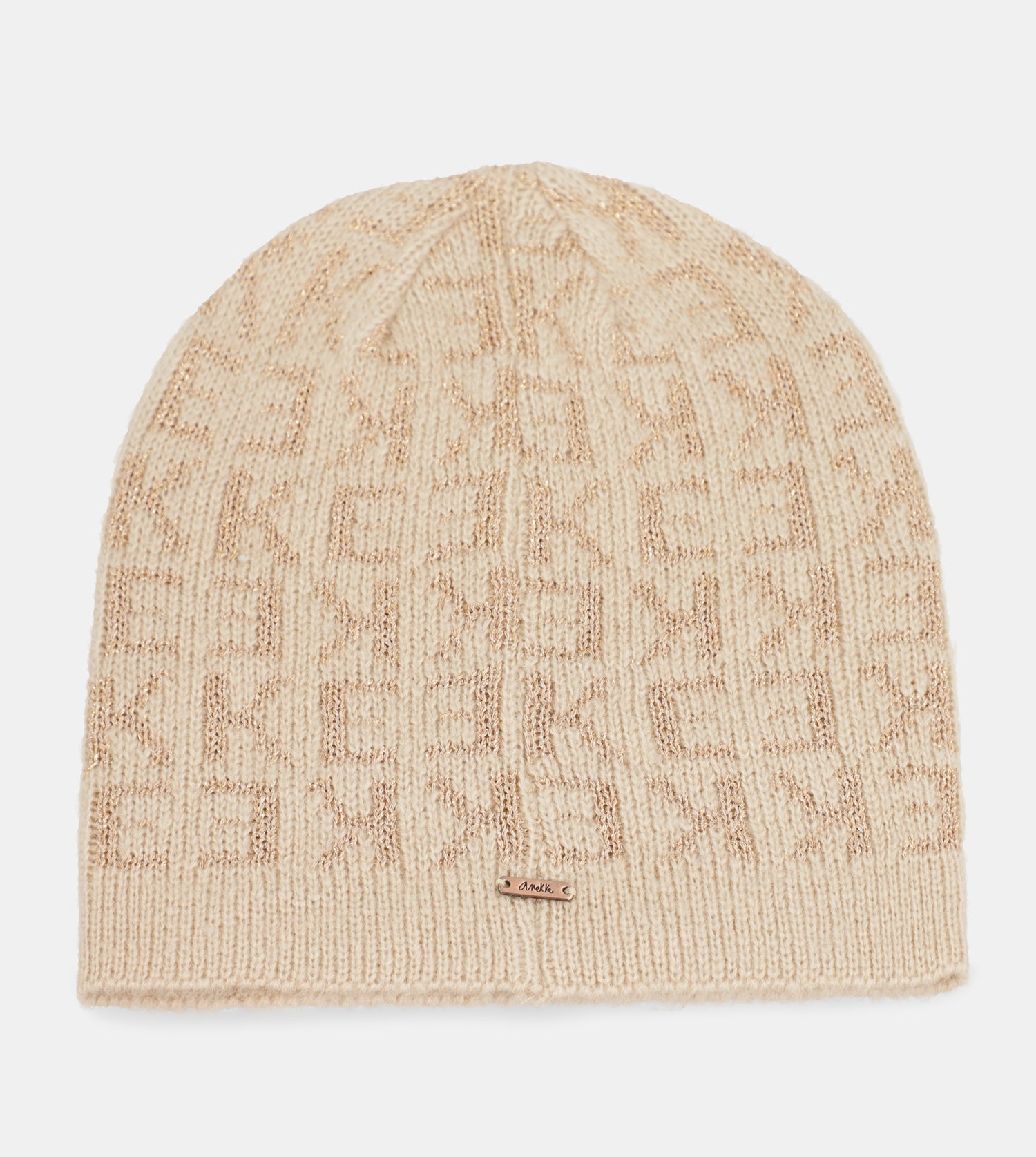 Zeitgenössische beige Strickmütze