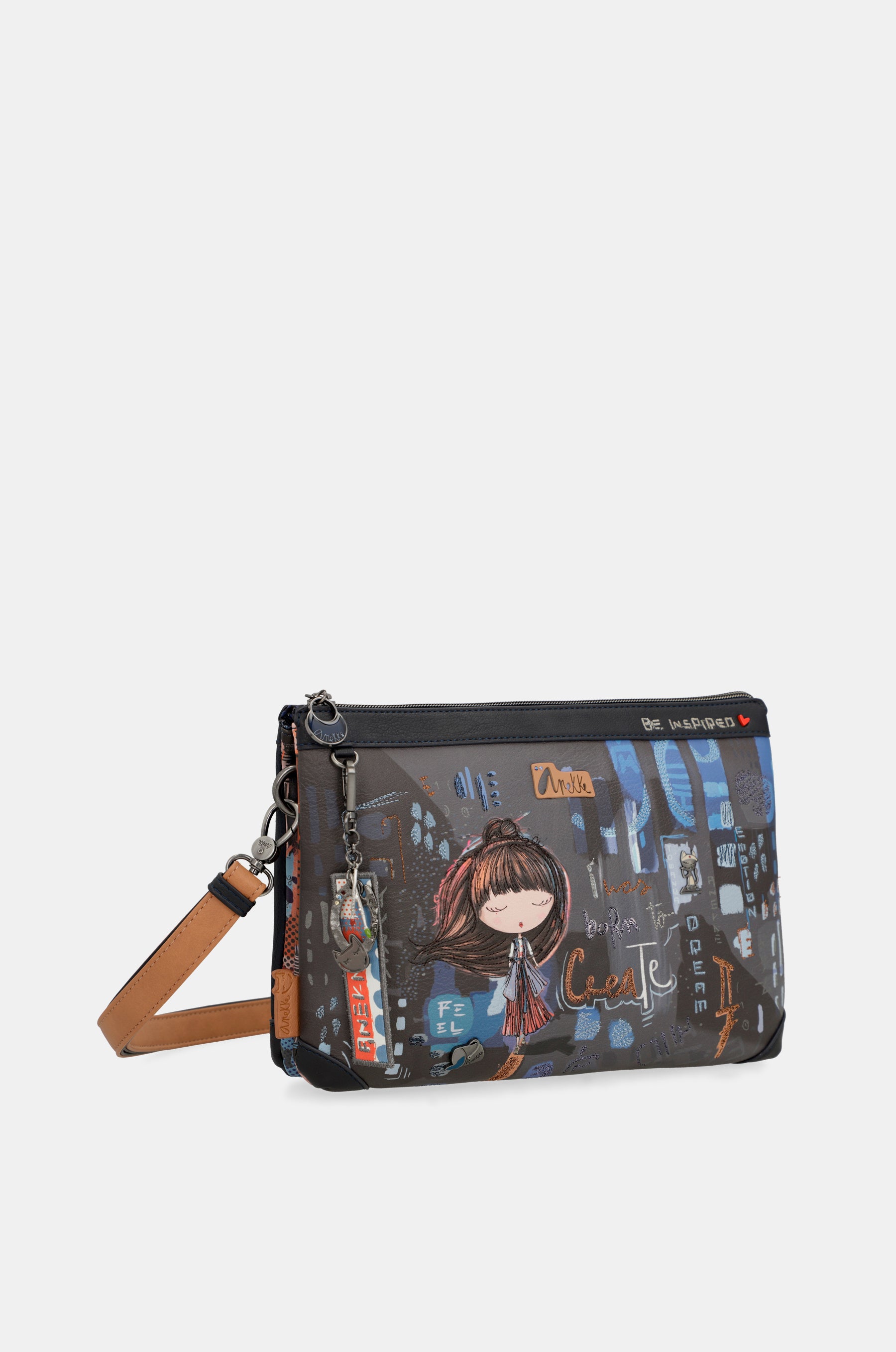 Contemporary Schultertasche mit 2 Fächern