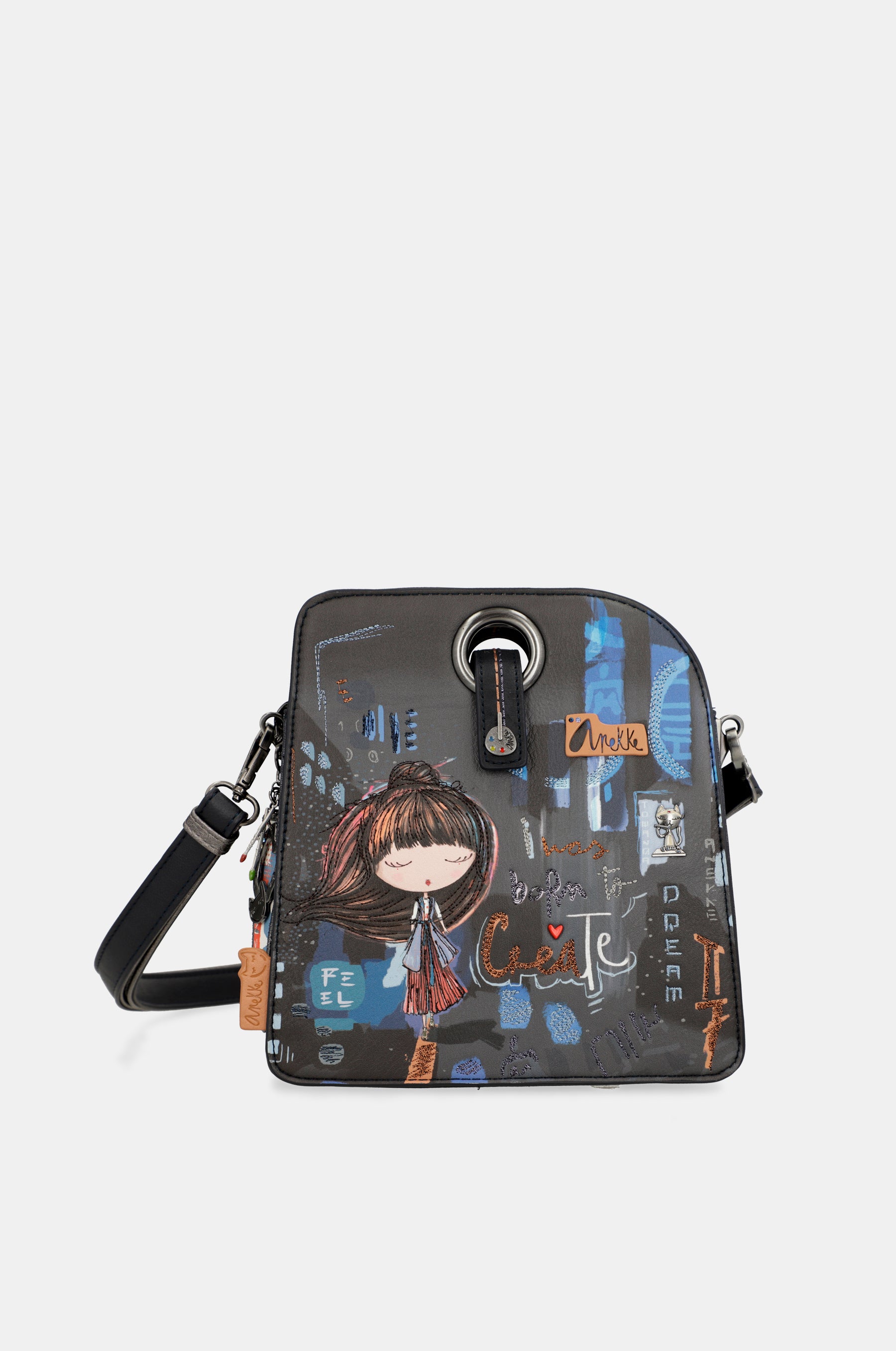 Contemporary geometrische Schultertasche mit 3 Fächern