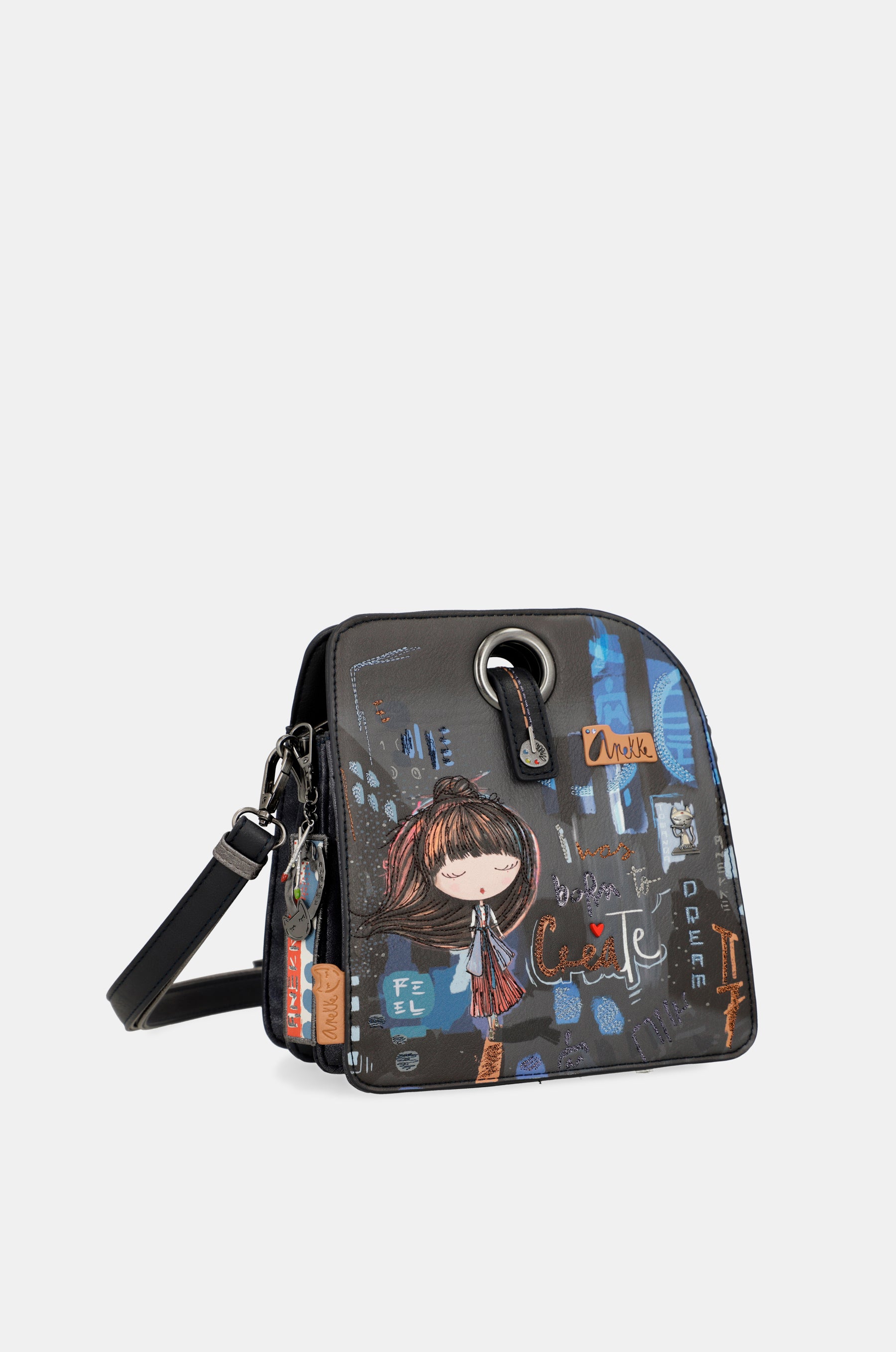 Contemporary geometrische Schultertasche mit 3 Fächern