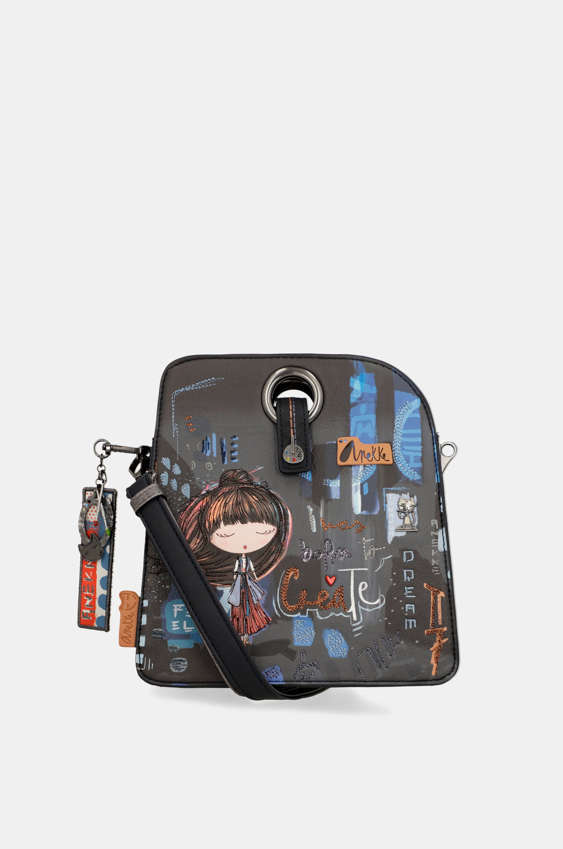 Contemporary geometrische Schultertasche mit 3 Fächern