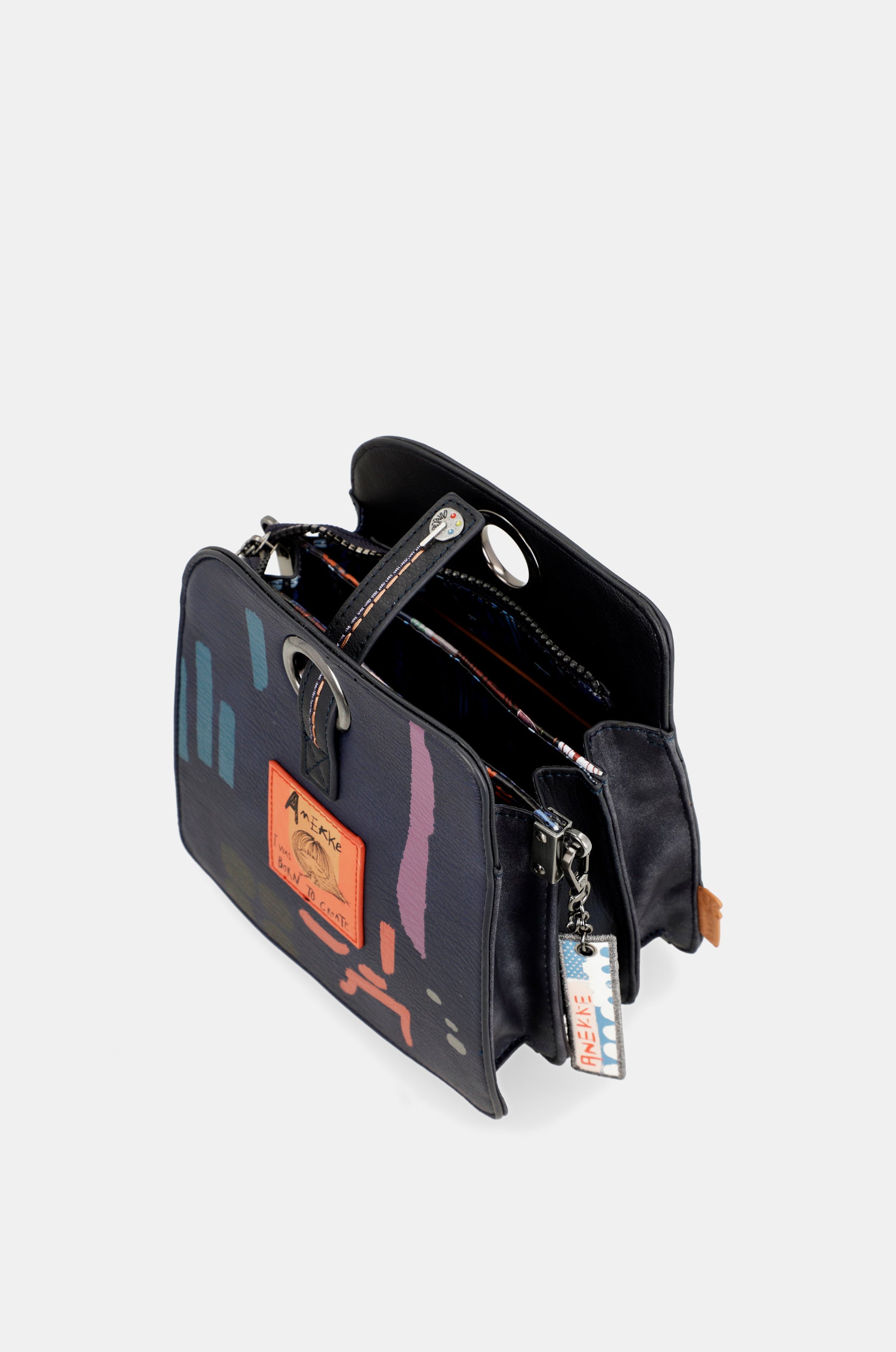 Contemporary geometrische Schultertasche mit 3 Fächern