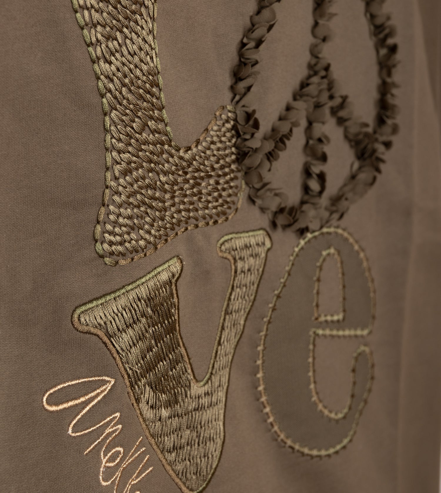 Ärmelloses Sweatshirt „Peace & Love“ in Grün