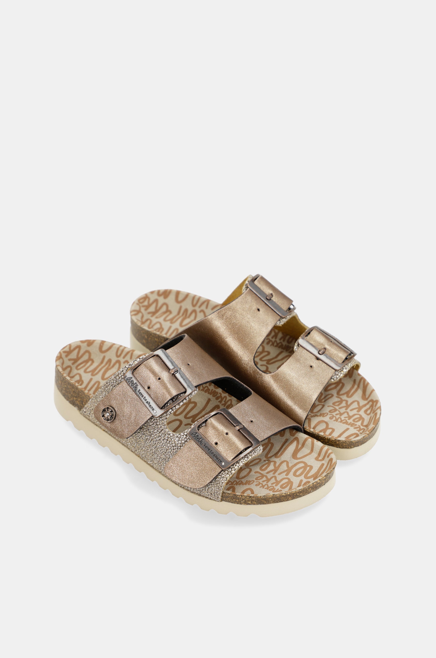 Bronzefarbene Bio-Sandalen für Damen