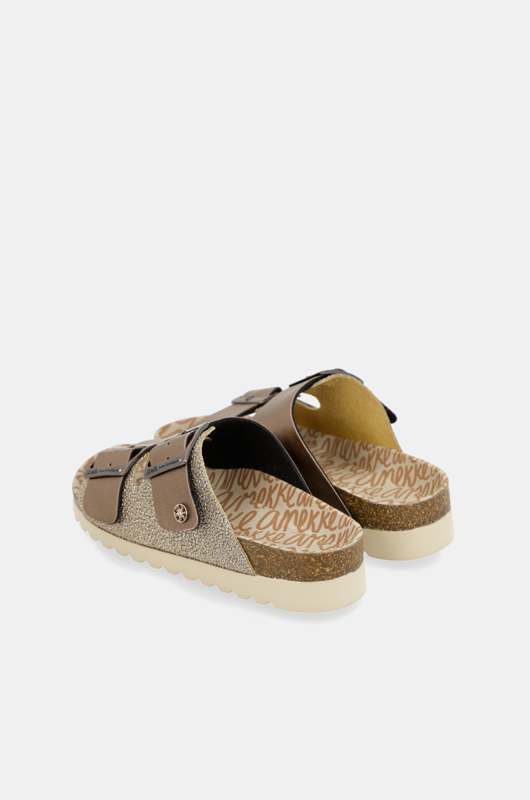 Bronzefarbene Bio-Sandalen für Damen