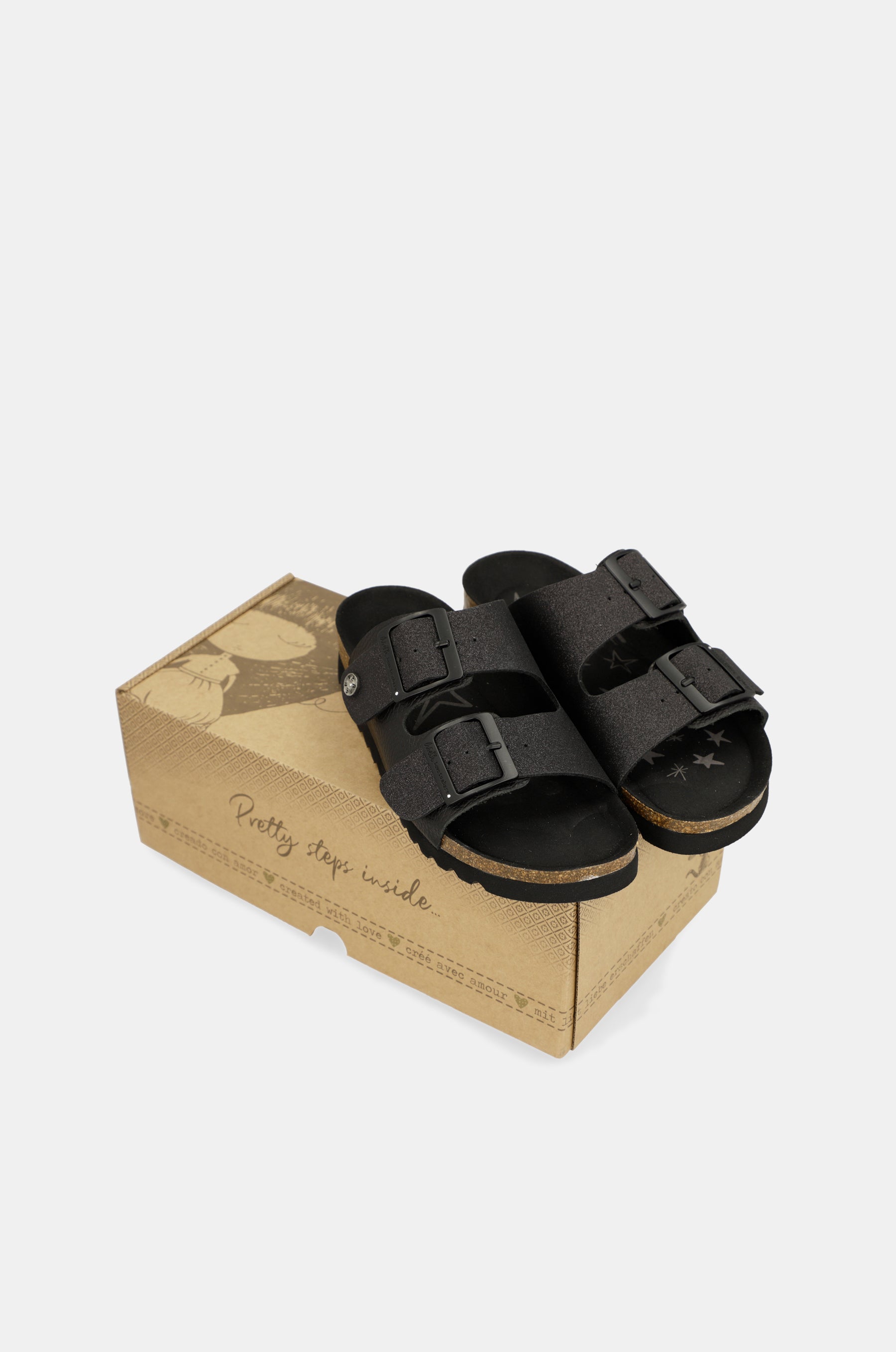Schwarze Bio-Sandalen für Damen