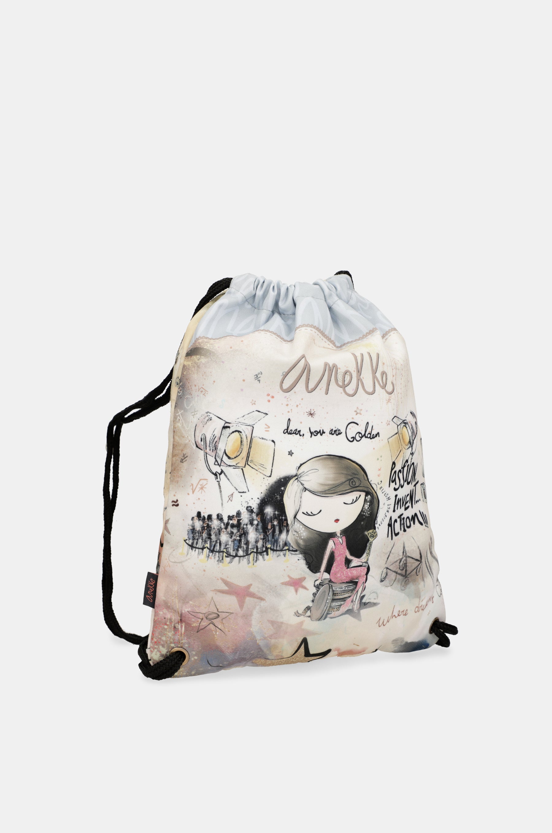 Hollywood -Rucksack aus Stoff mit Kordelzug