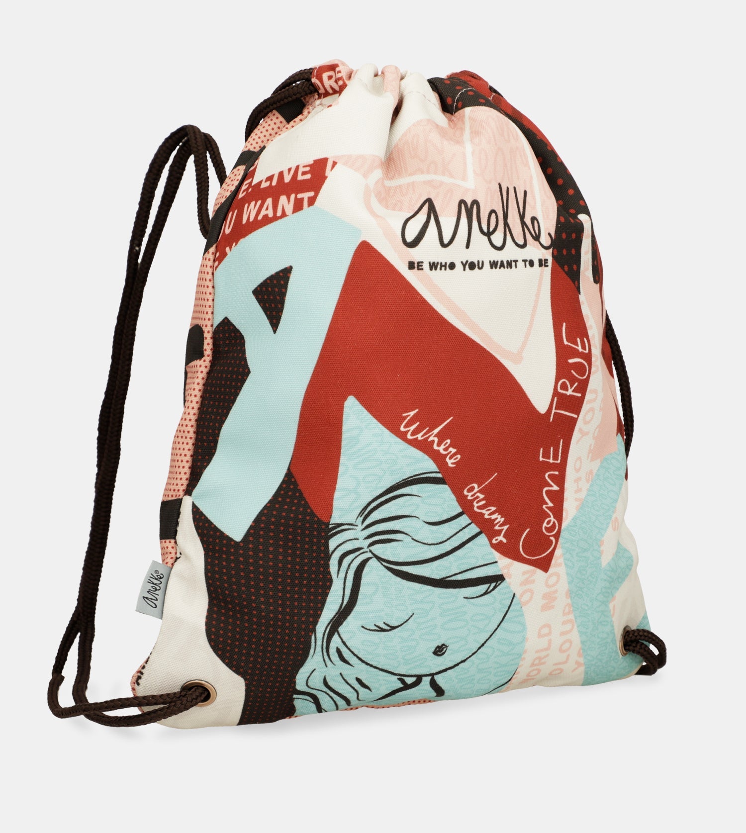 Fashion Rucksack aus Stoff mit Kordelzug