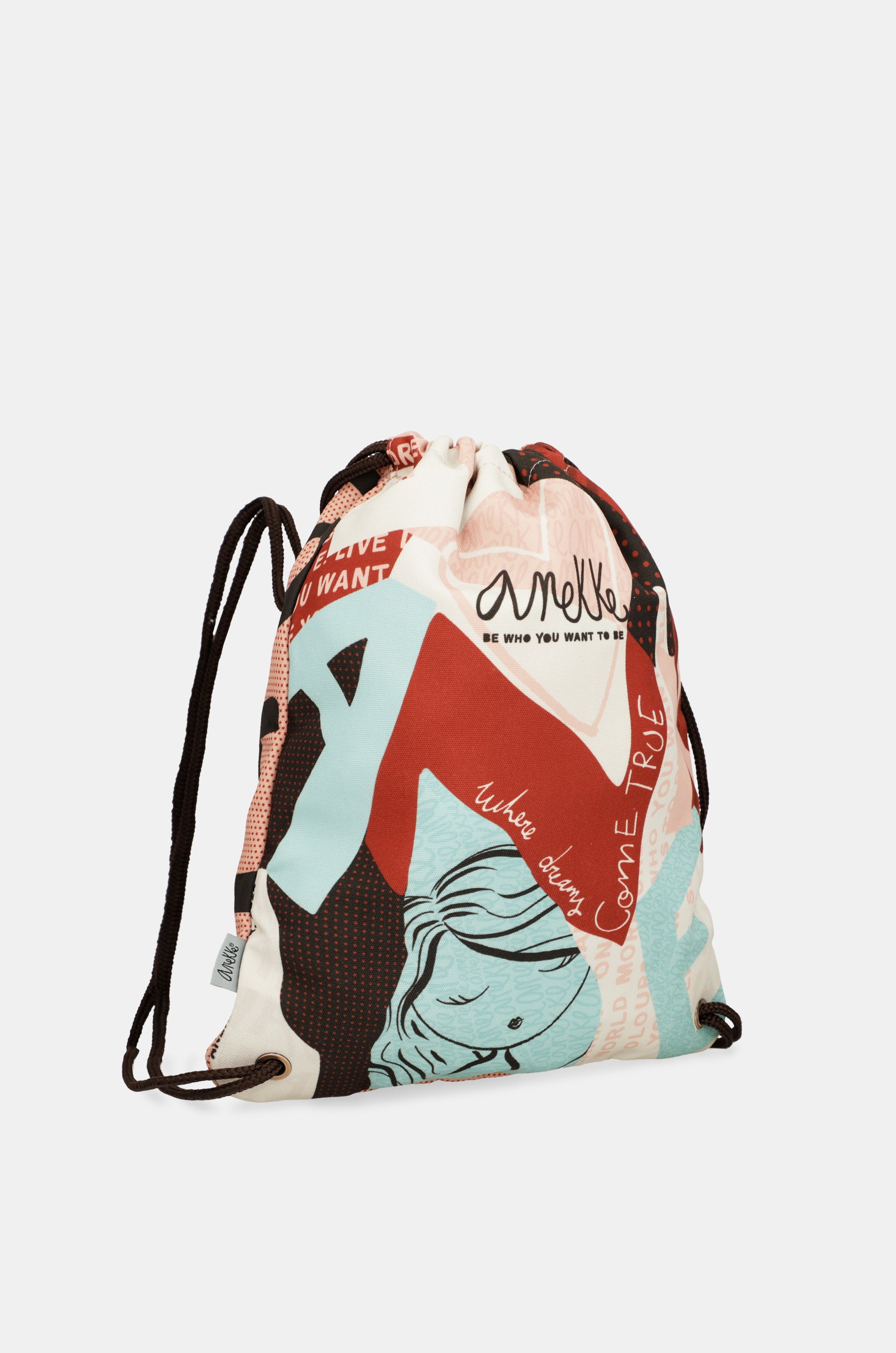 Fashion Rucksack aus Stoff mit Kordelzug
