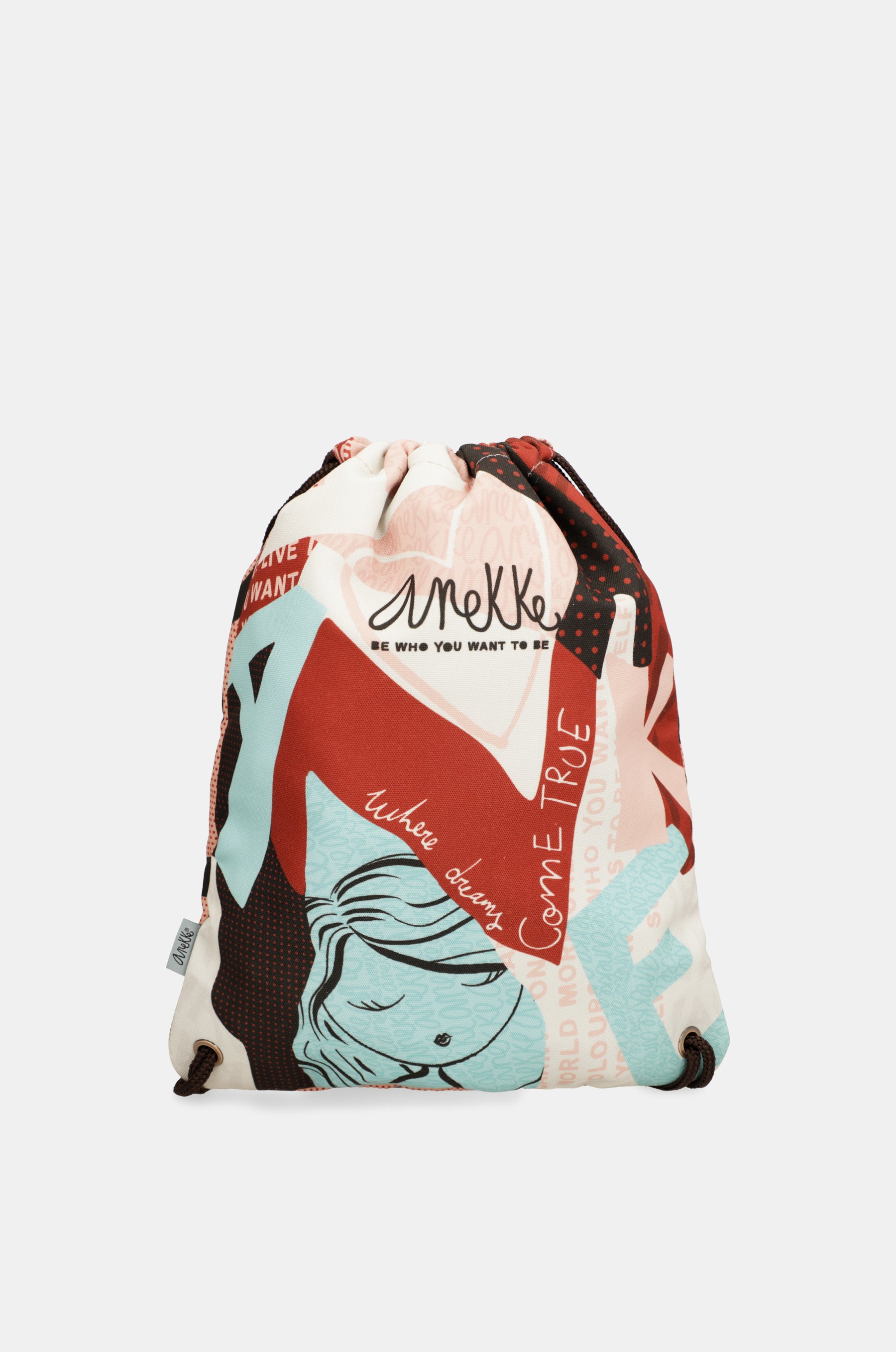 Fashion Rucksack aus Stoff mit Kordelzug