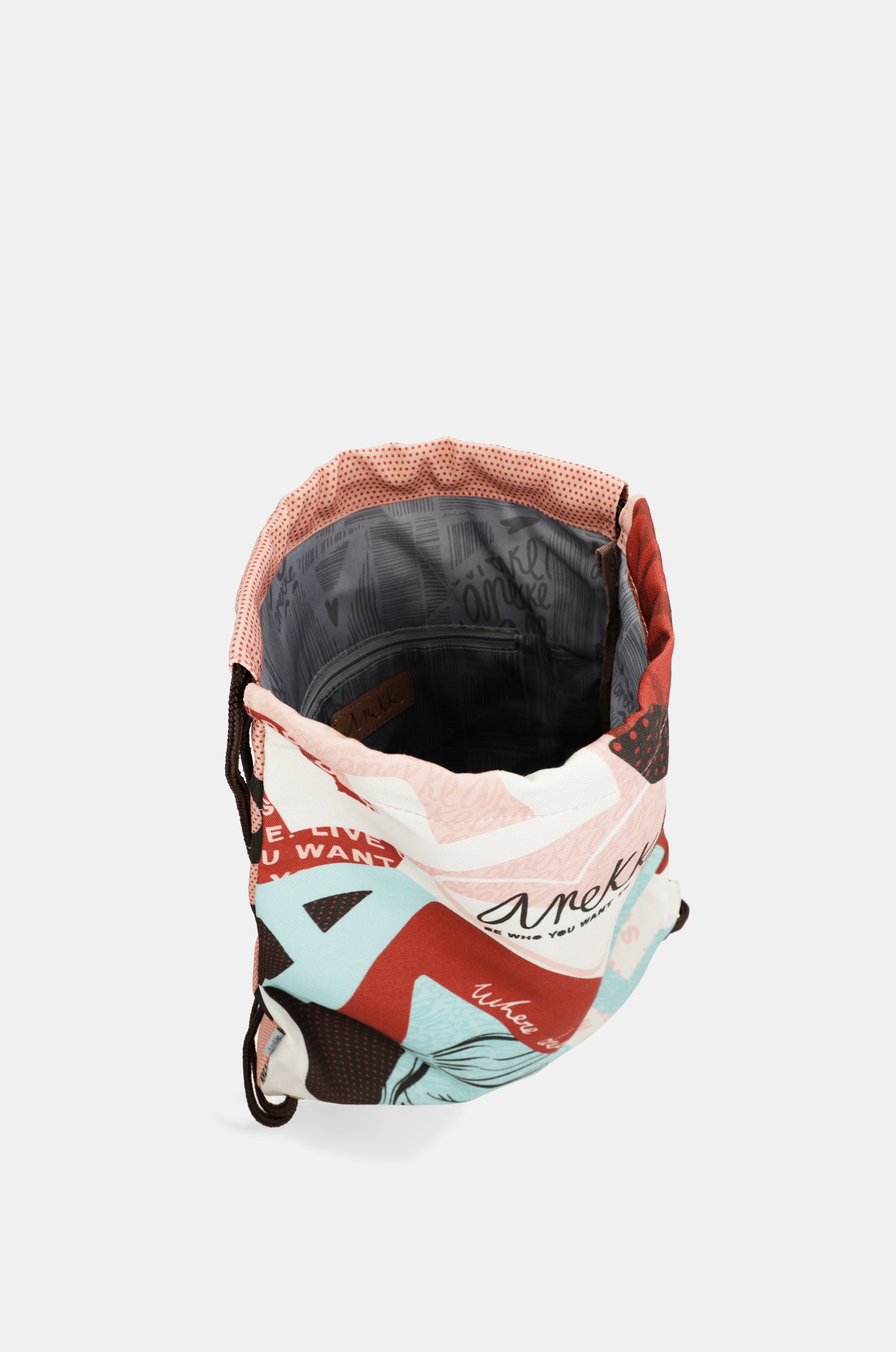 Fashion Rucksack aus Stoff mit Kordelzug