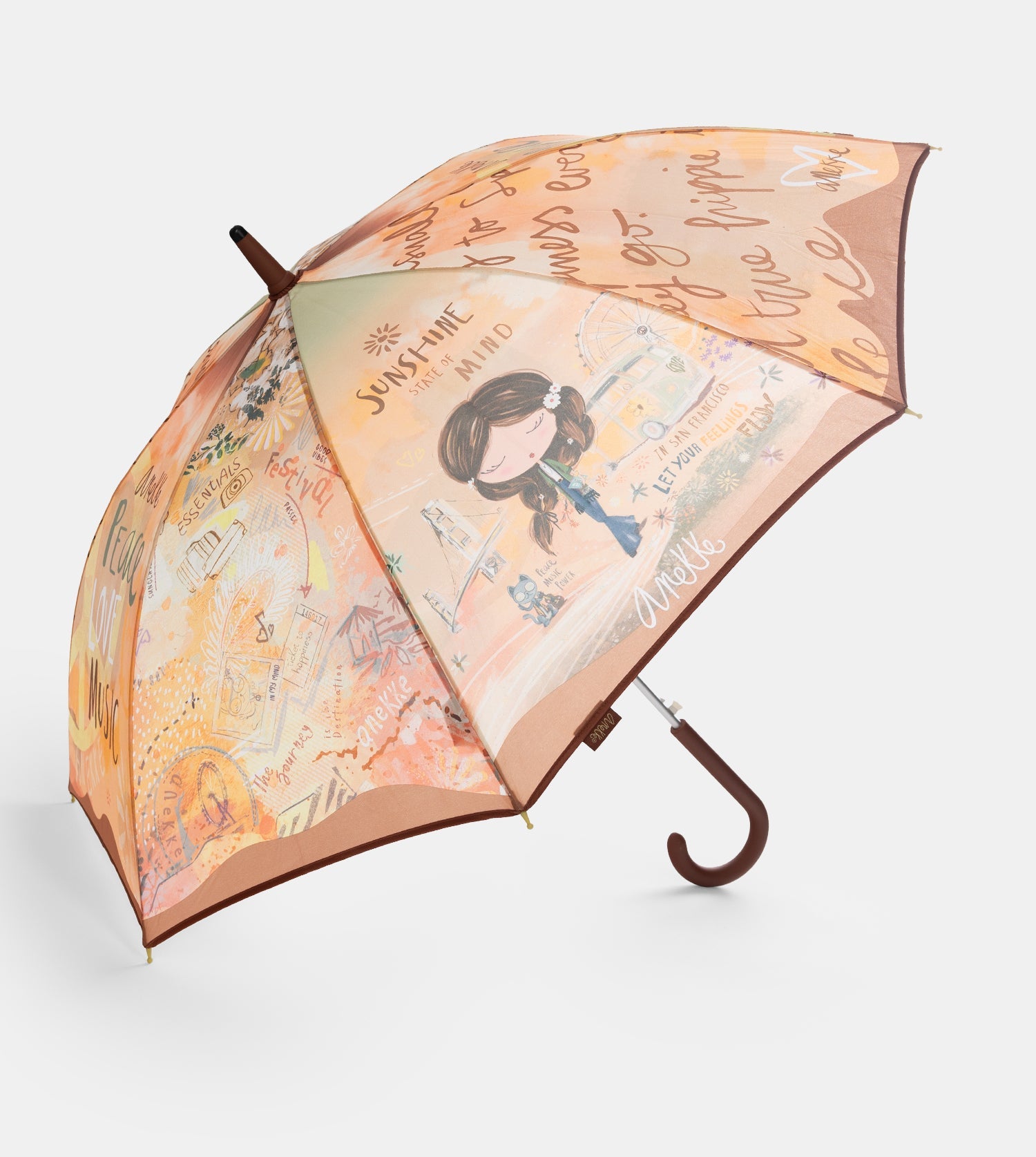 Peace & Love Langer Regenschirm