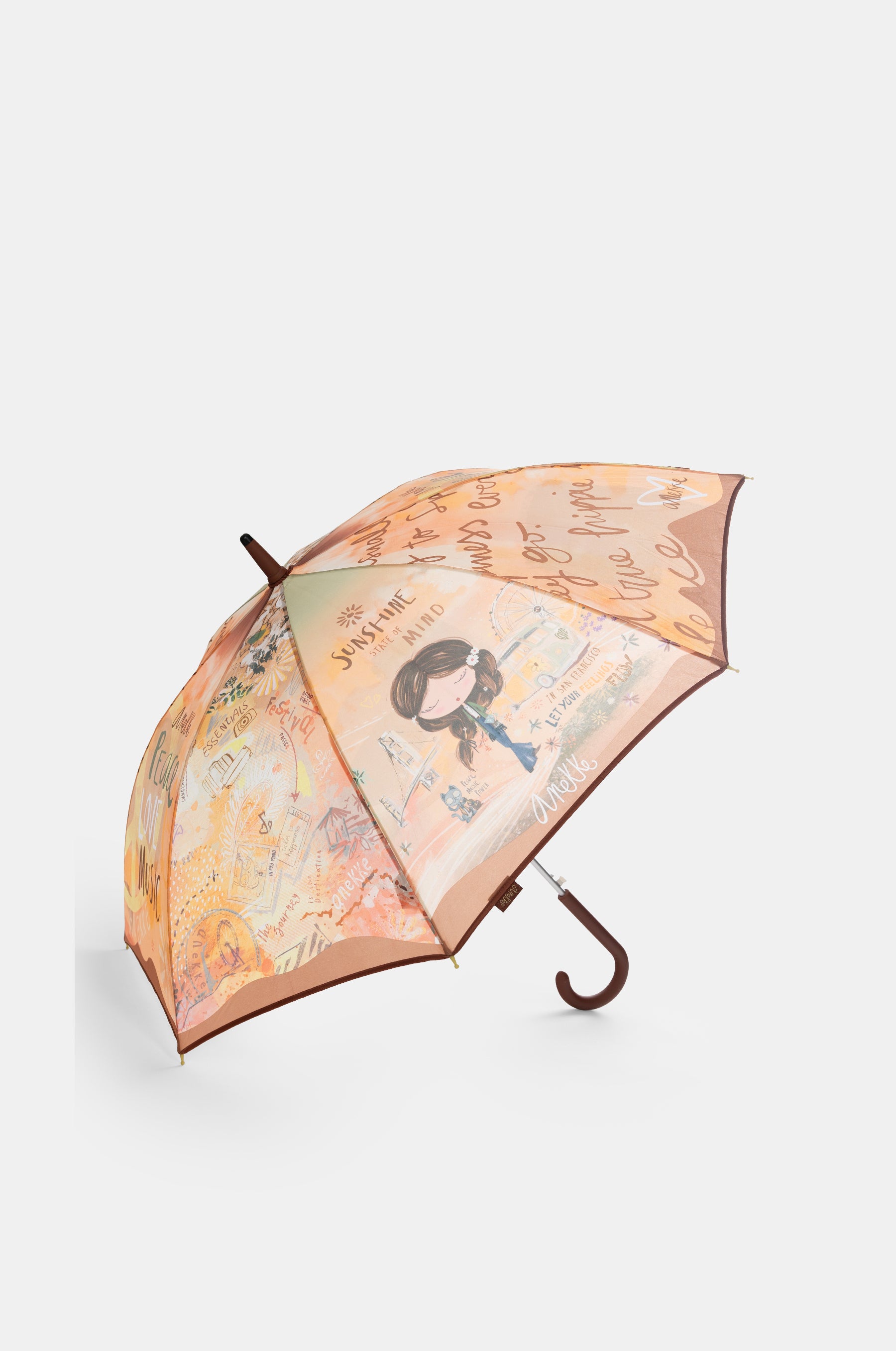 Peace & Love Langer Regenschirm