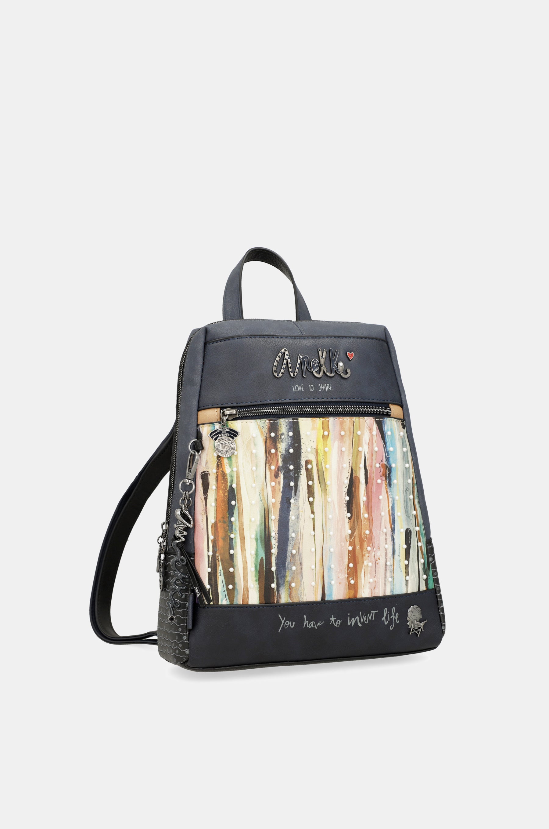 Studio Rucksack mit Perlen in Marineblau
