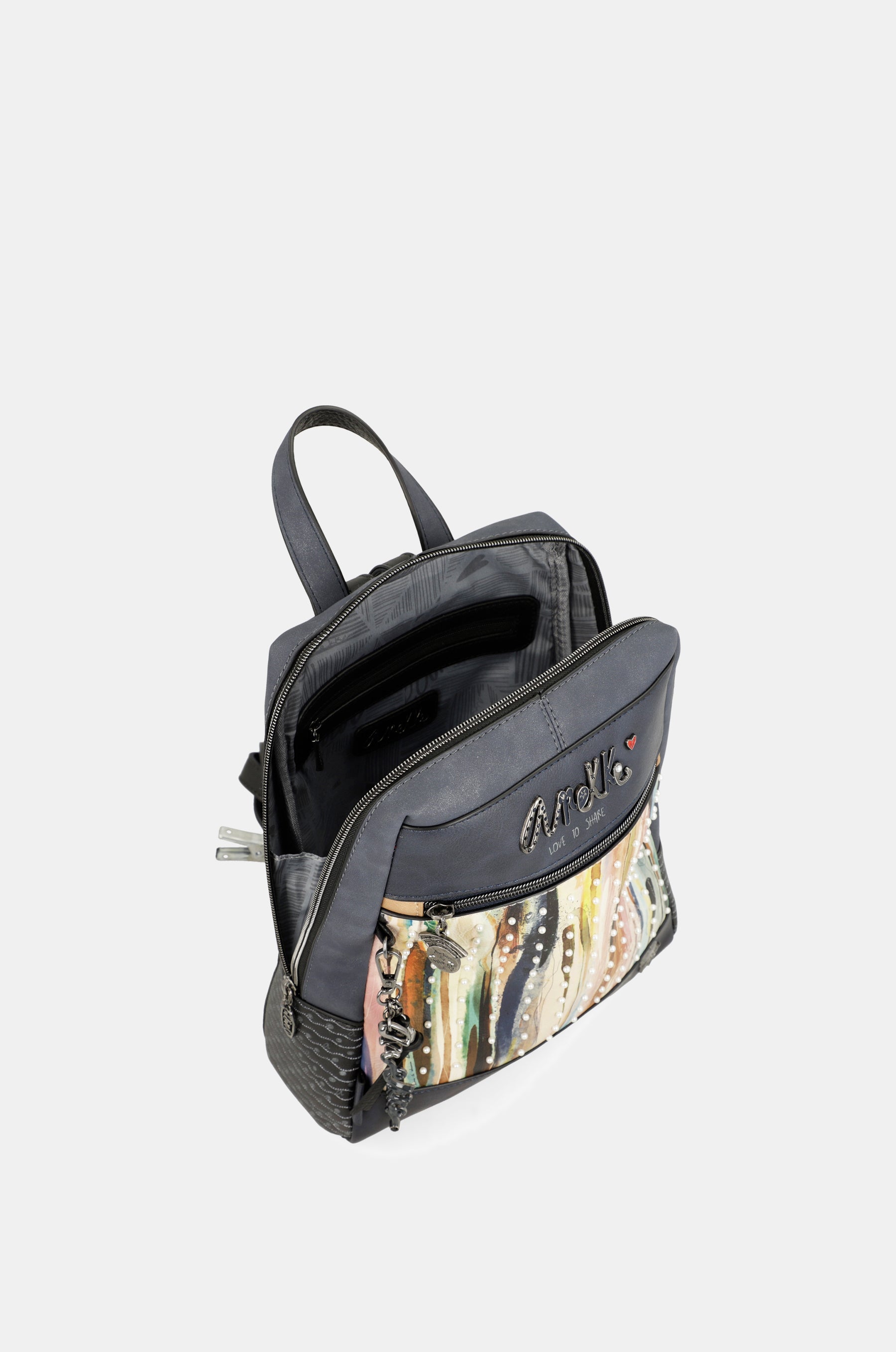 Studio Rucksack mit Perlen in Marineblau