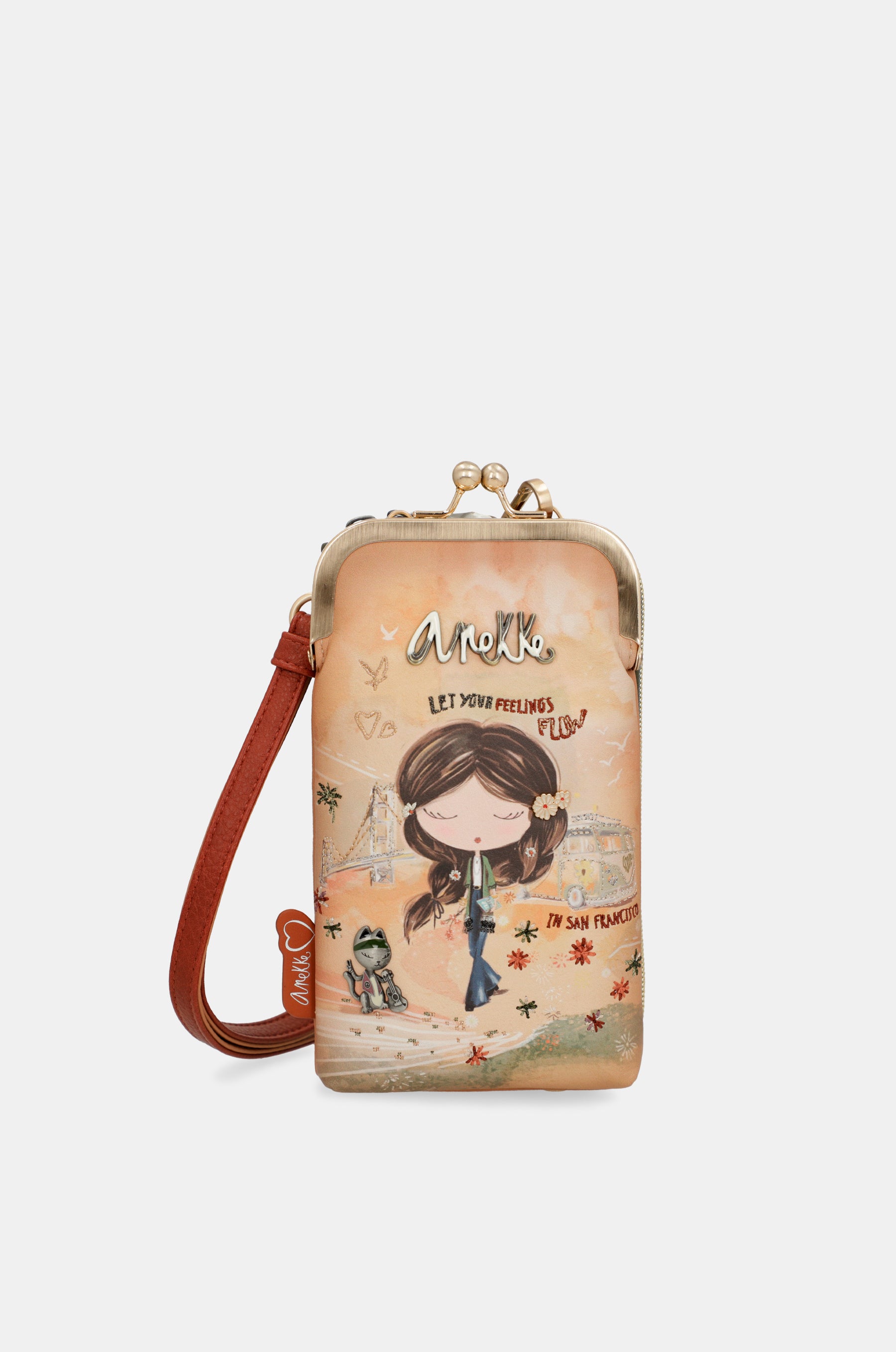 Peace & Love – 3-in-1-RFID-Geldbörse in Kamel