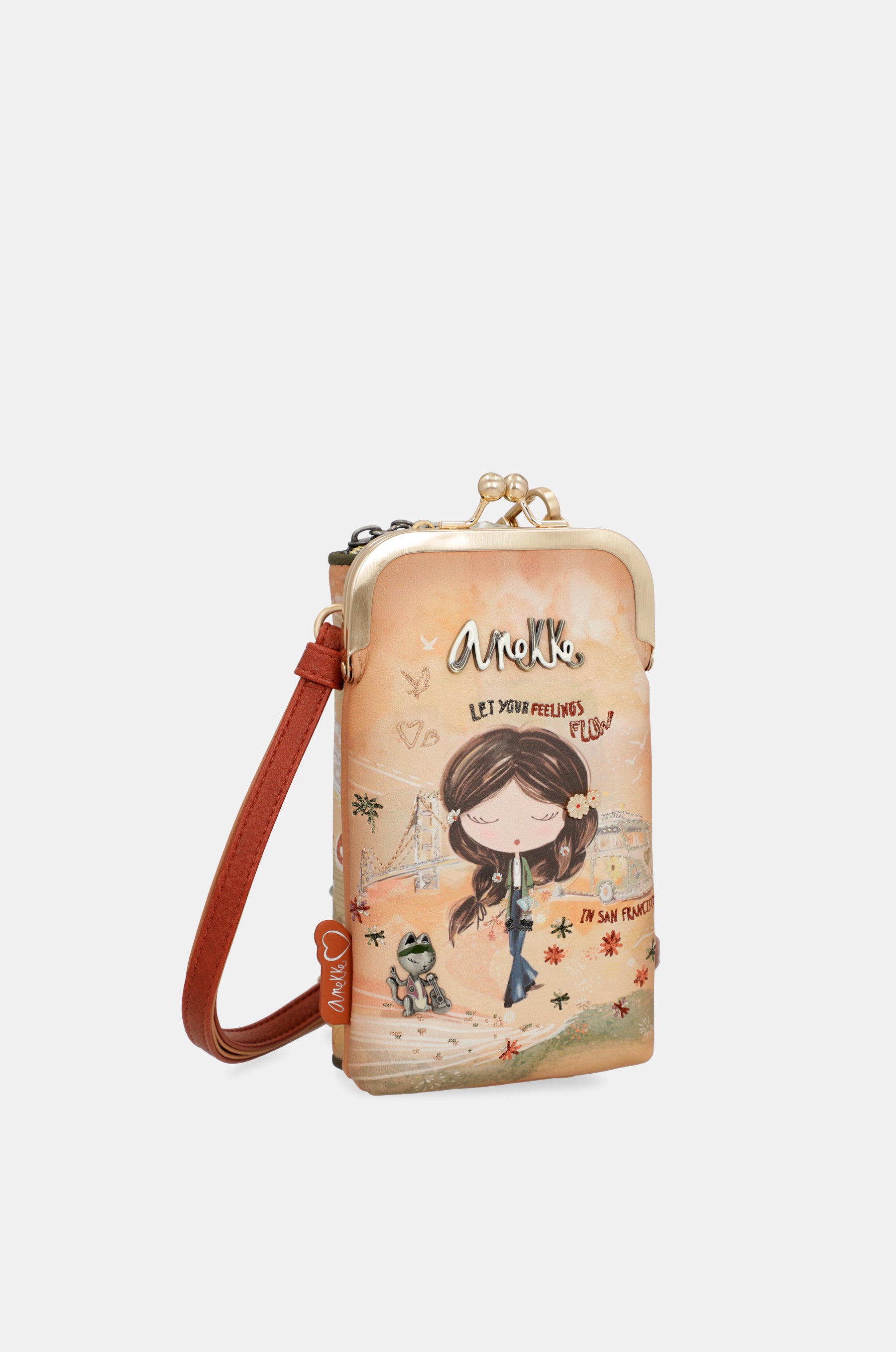 Peace & Love – 3-in-1-RFID-Geldbörse in Kamel