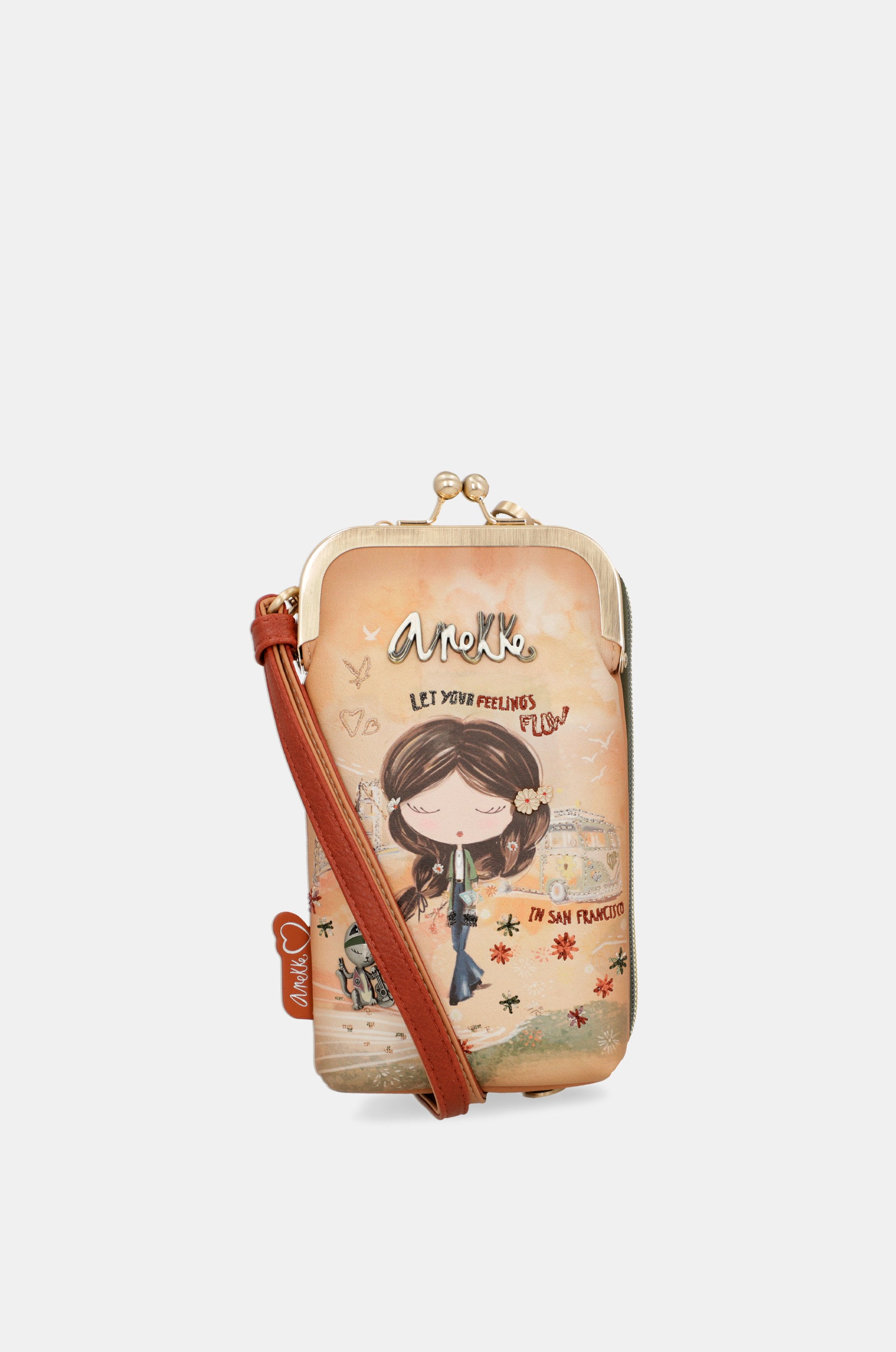 Peace & Love – 3-in-1-RFID-Geldbörse in Kamel