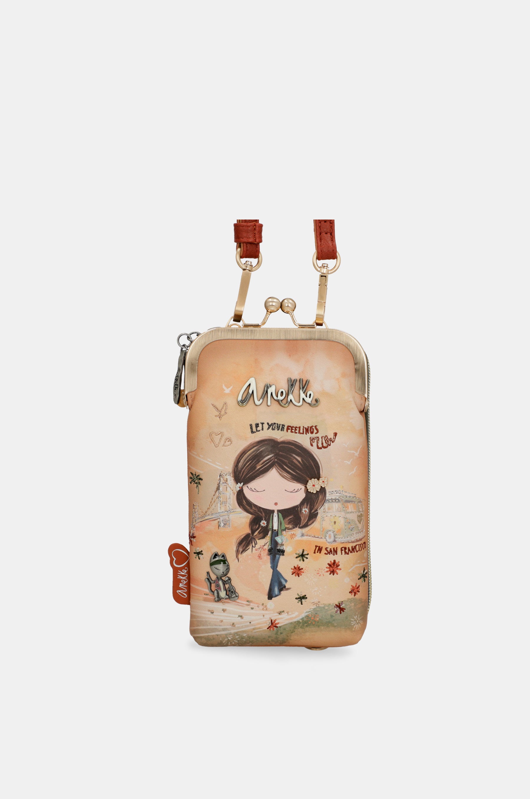 Peace & Love – 3-in-1-RFID-Geldbörse in Kamel