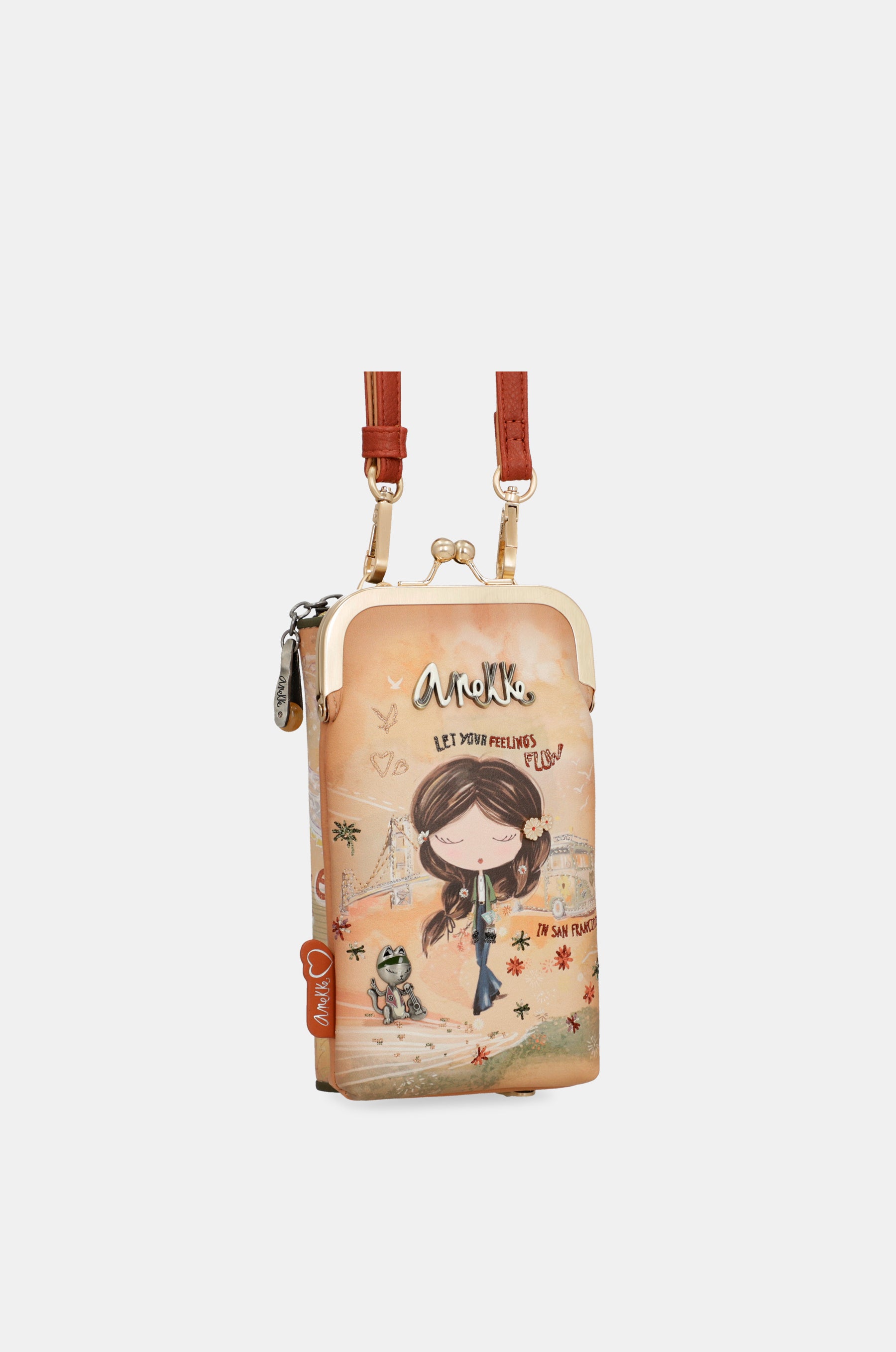 Peace & Love – 3-in-1-RFID-Geldbörse in Kamel