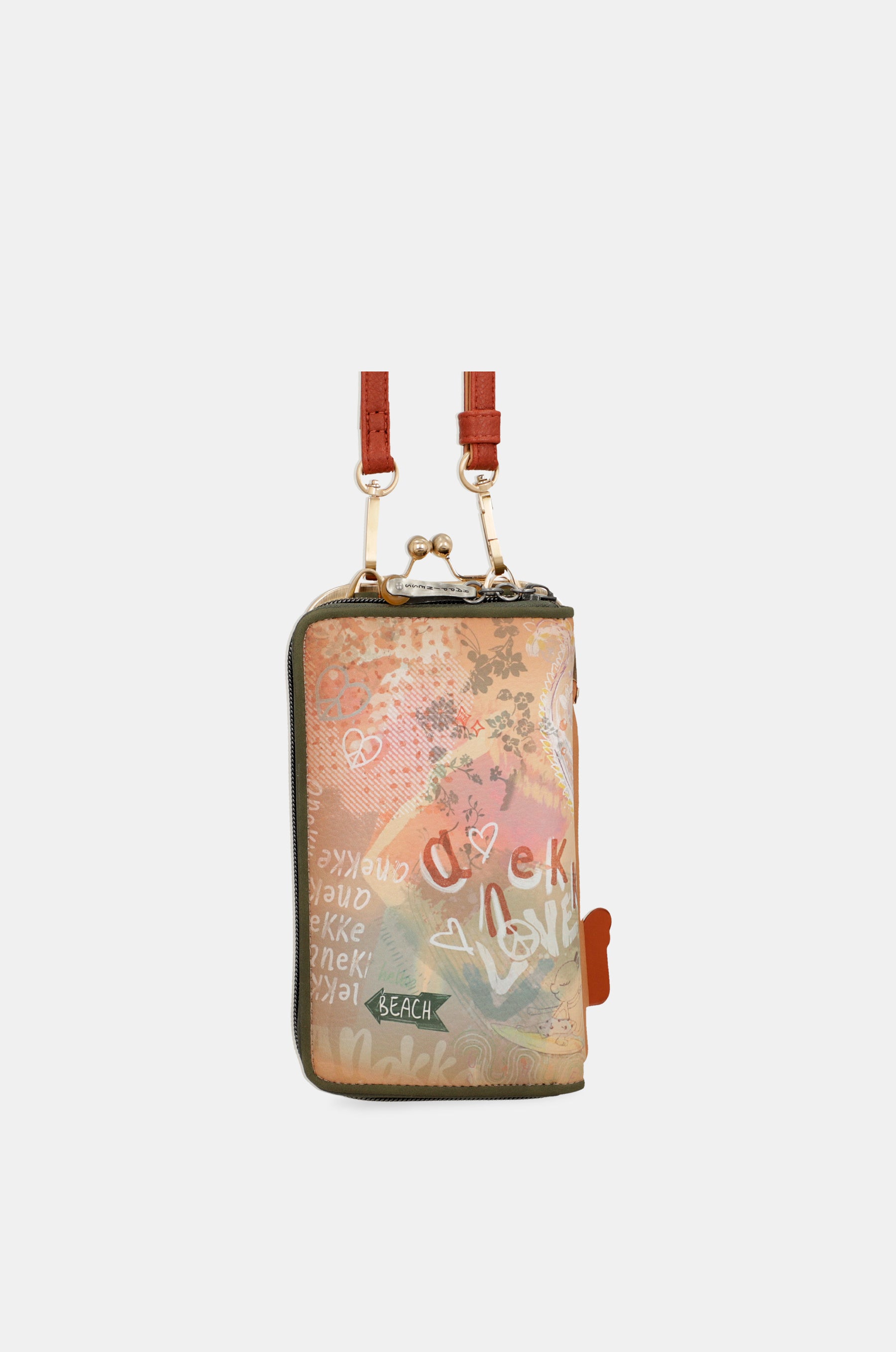 Peace & Love – 3-in-1-RFID-Geldbörse in Kamel