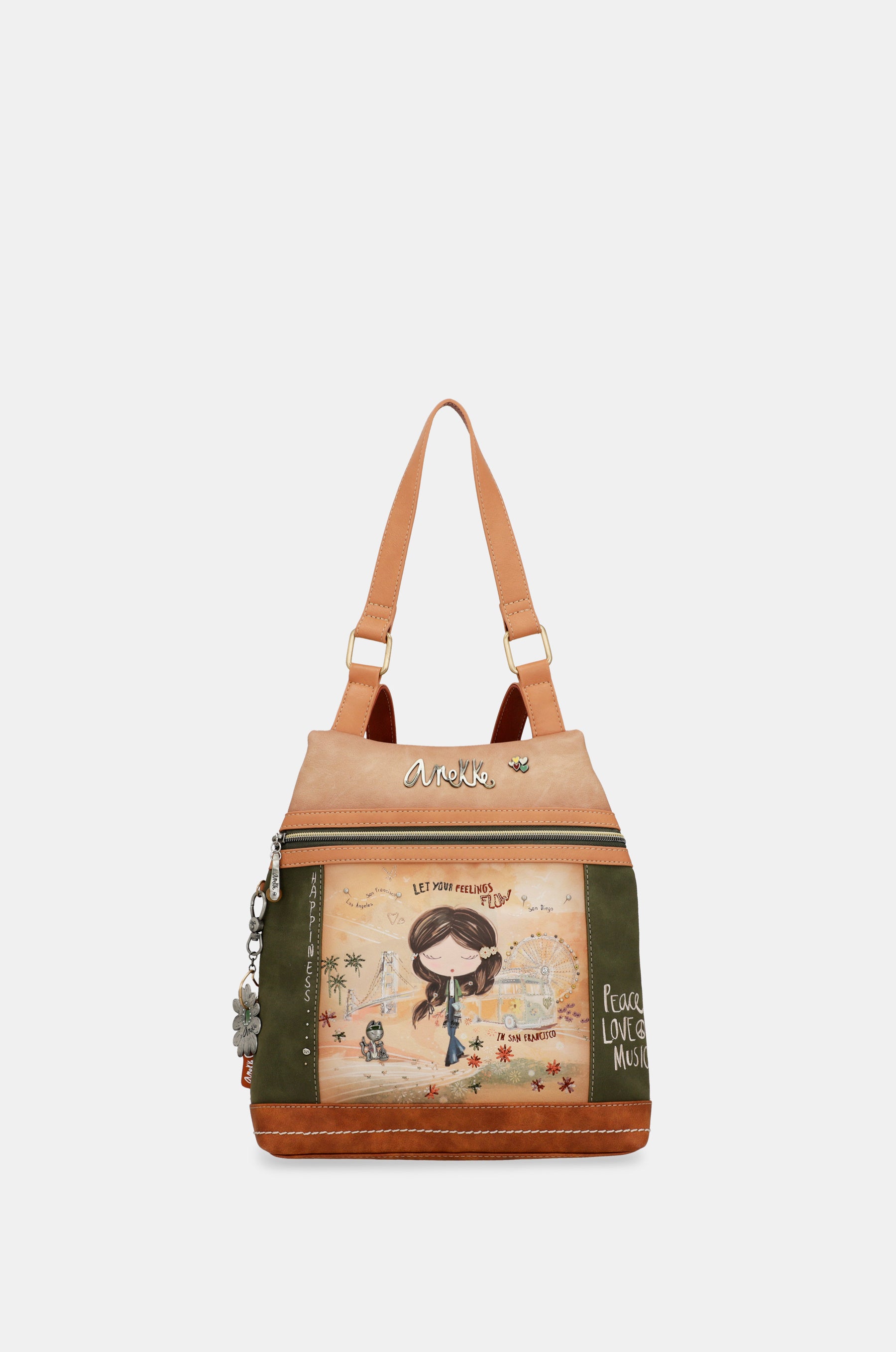 Anekke Peace & Love Kamel Anti-Diebstahl-Rucksack