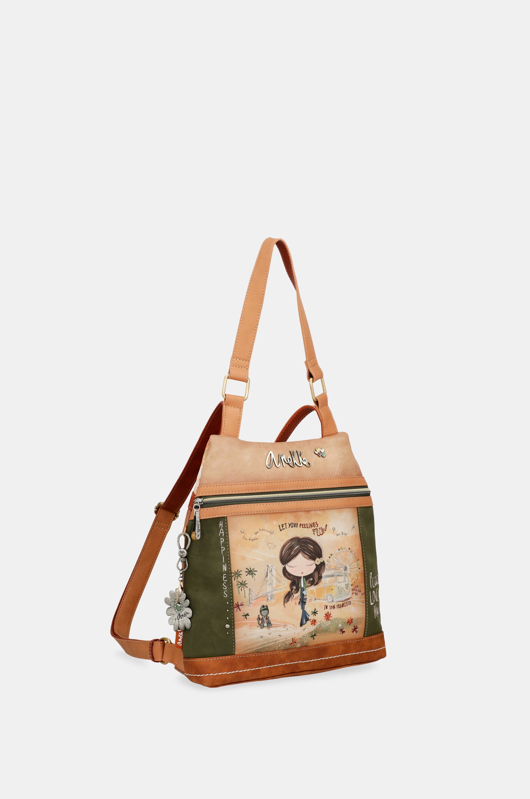 Anekke Peace & Love Kamel Anti-Diebstahl-Rucksack