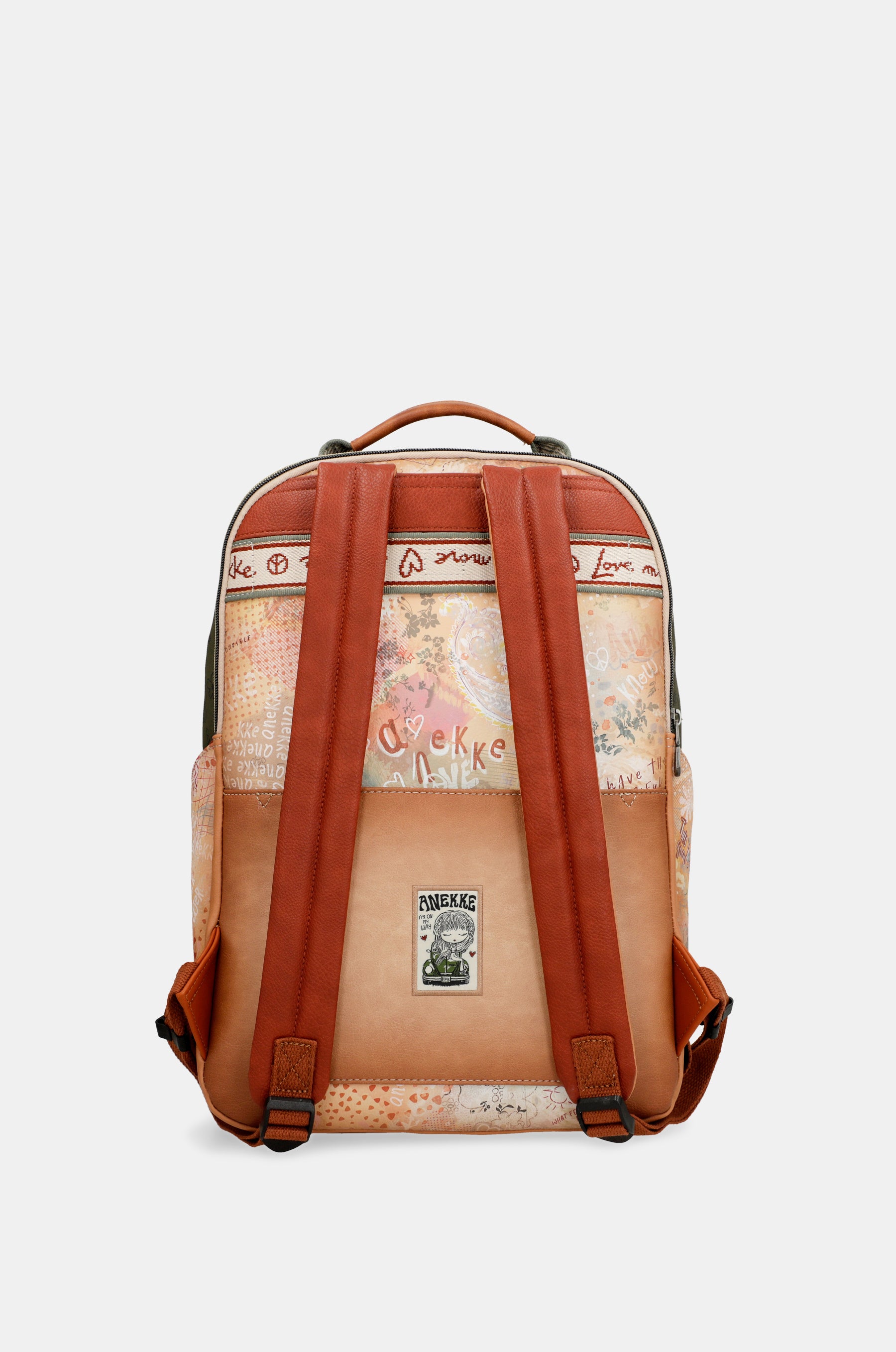 Peace & Love – Schulrucksack in Kamel