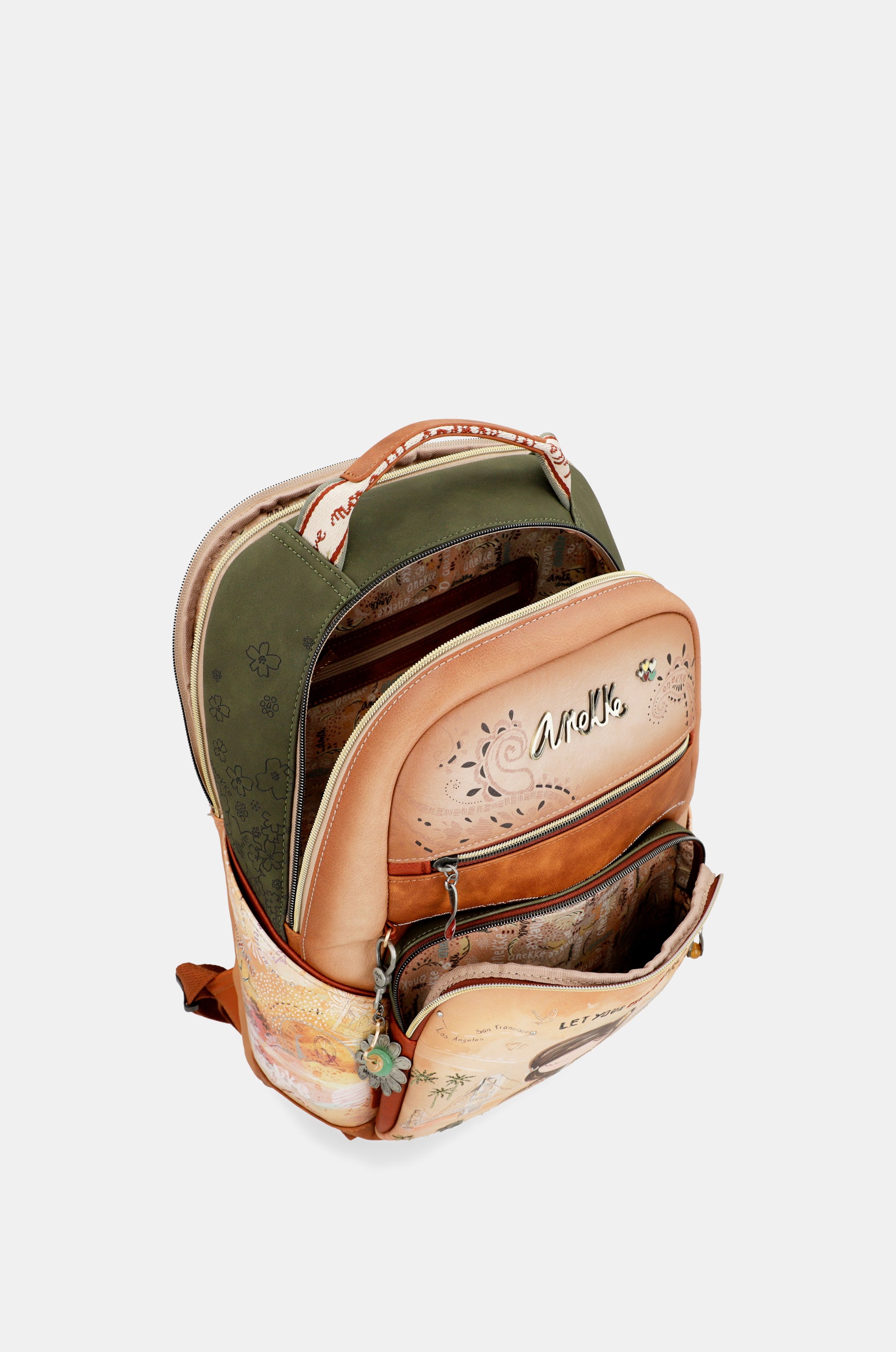 Peace & Love – Schulrucksack in Kamel