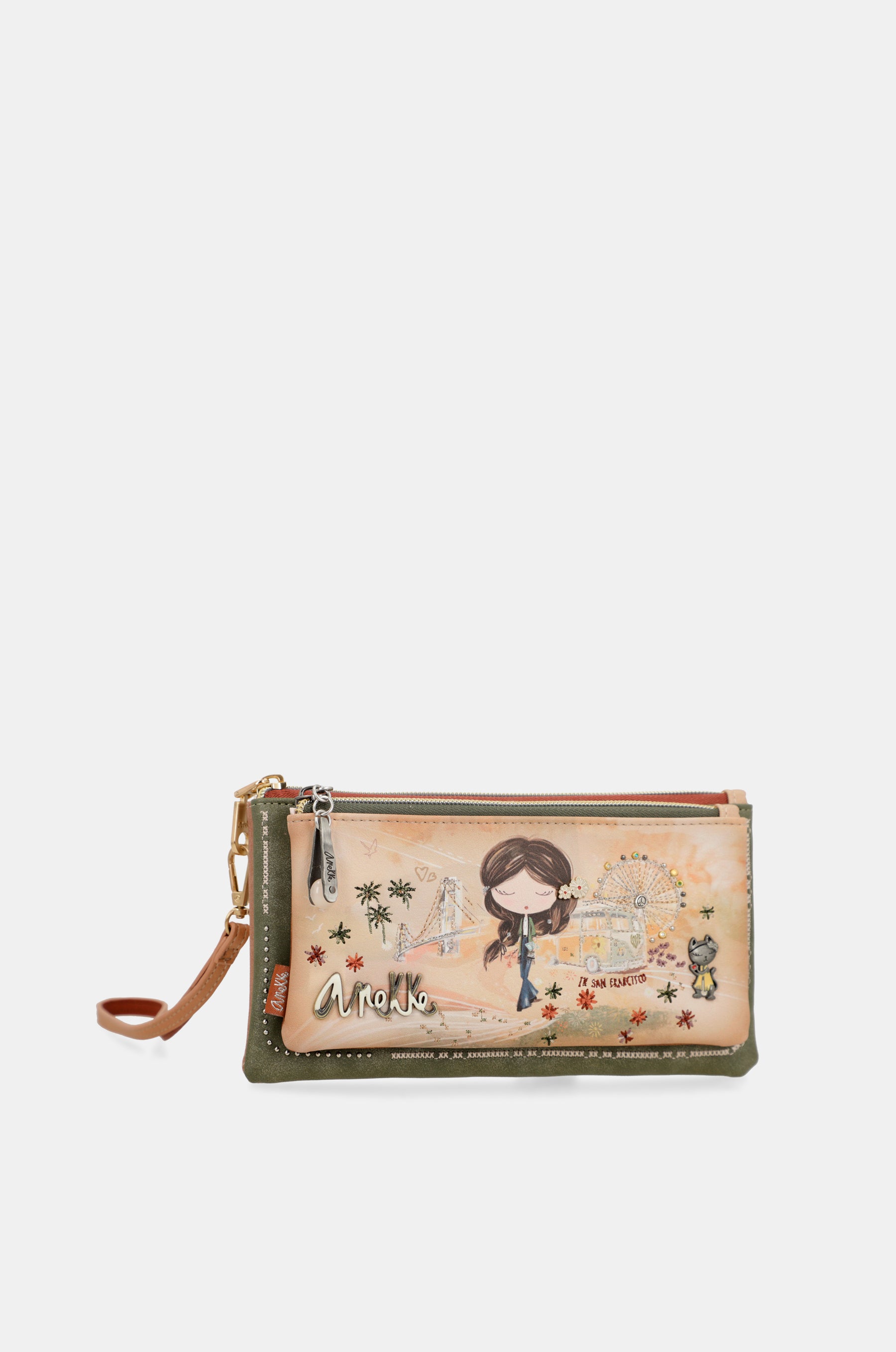 Anekke Peace & Love – RFID-Geldbörse in Kamelbraun