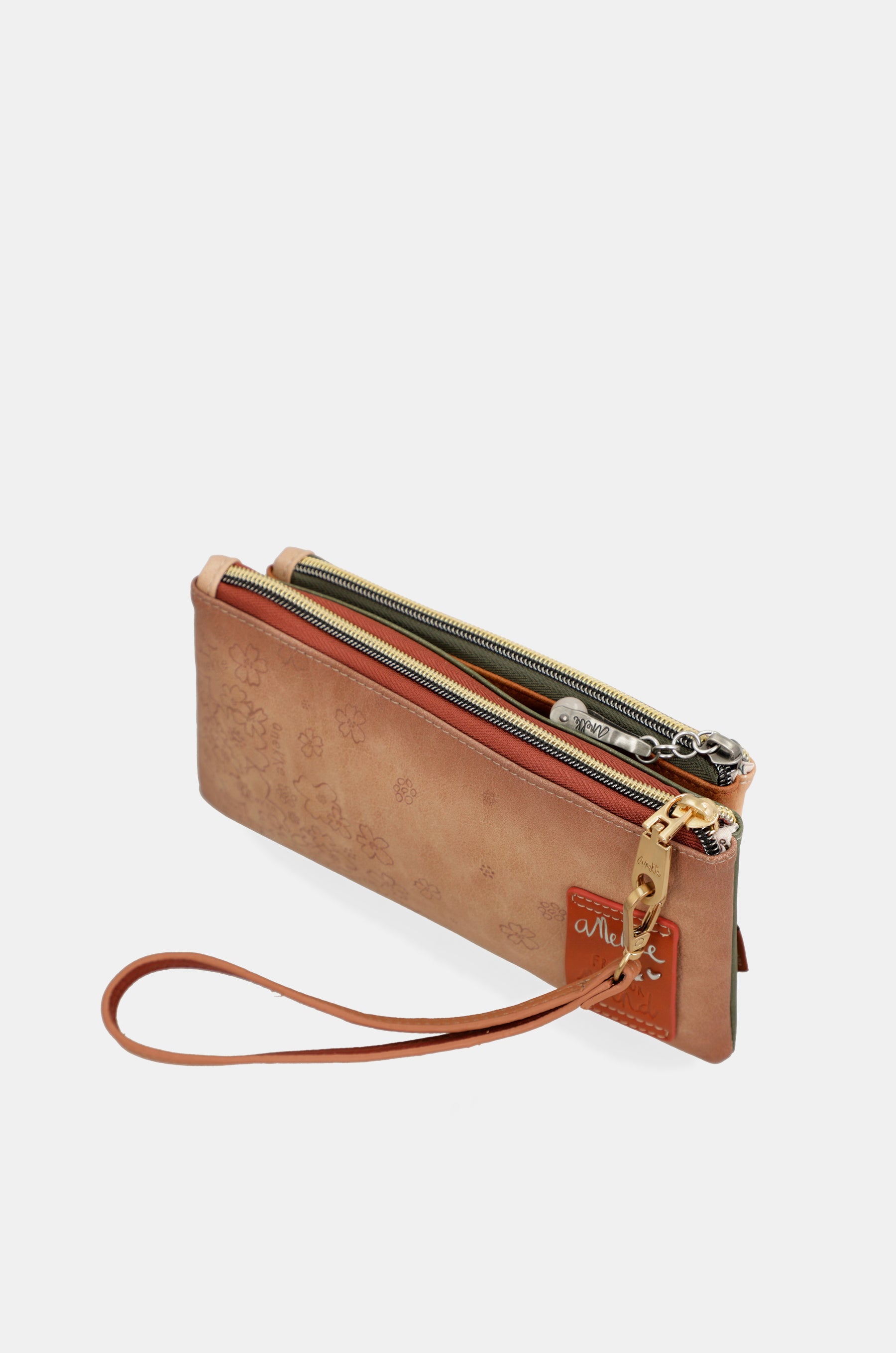 Anekke Peace & Love – RFID-Geldbörse in Kamelbraun