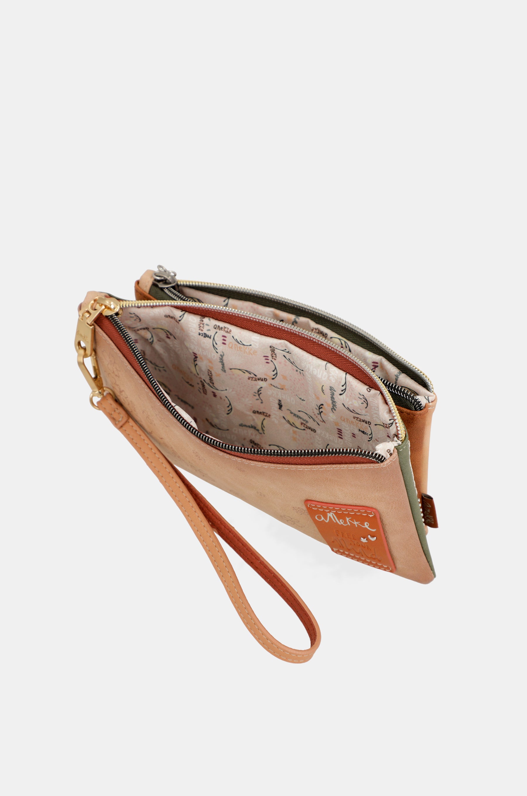 Anekke Peace & Love – RFID-Geldbörse in Kamelbraun