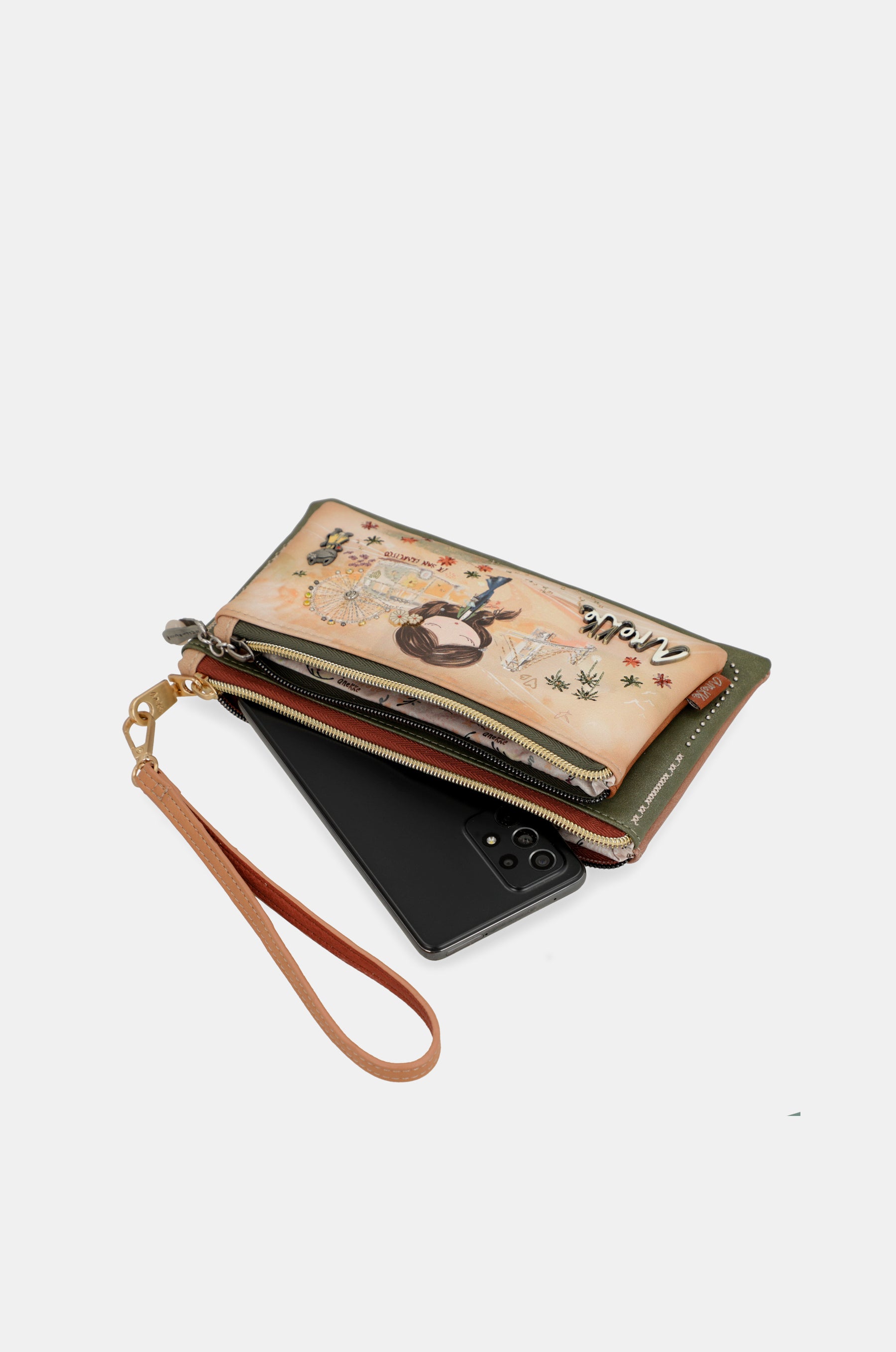 Anekke Peace & Love – RFID-Geldbörse in Kamelbraun