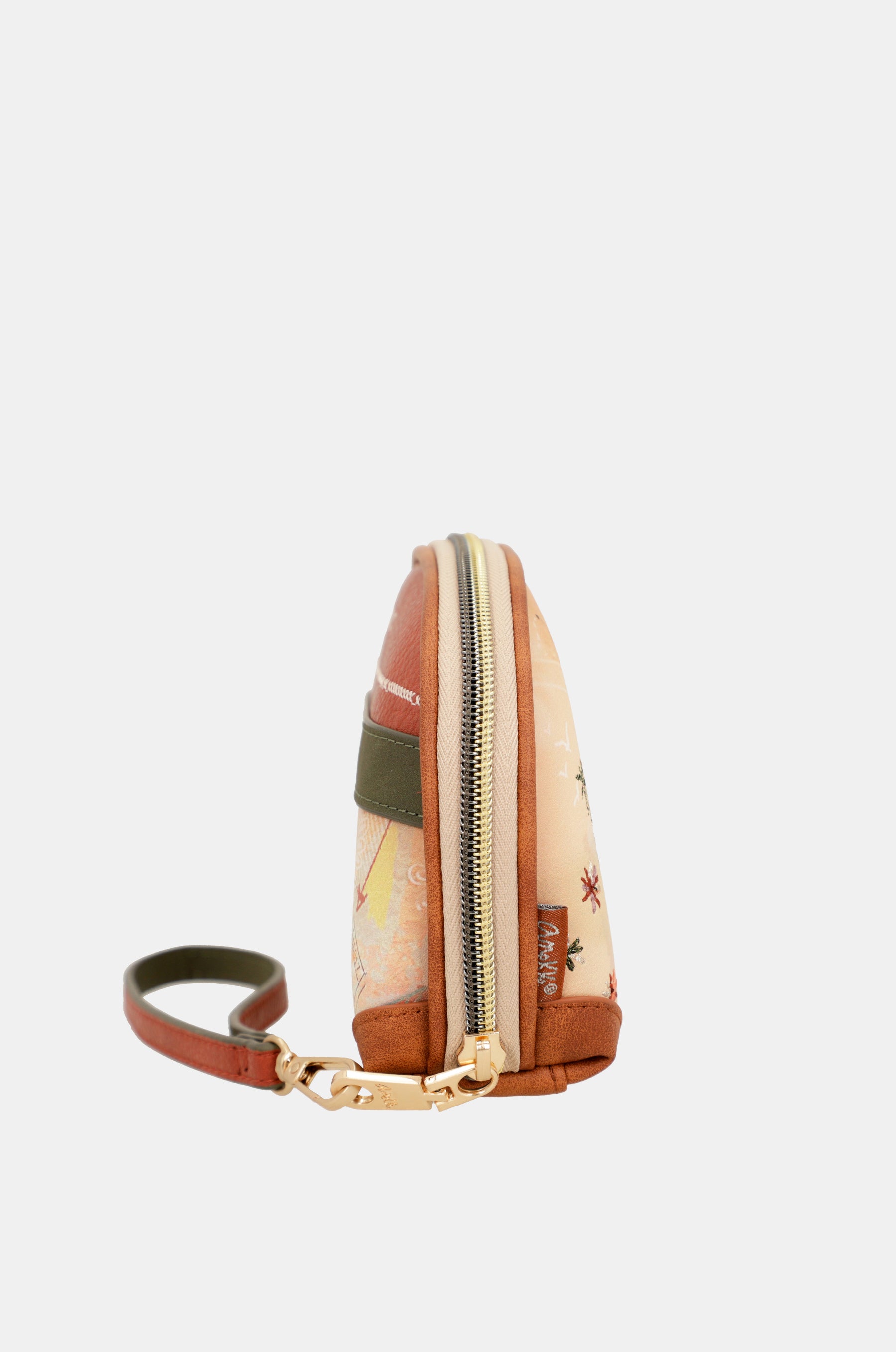 Peace & Love – Kamelfarbene RFID-Reisetasche