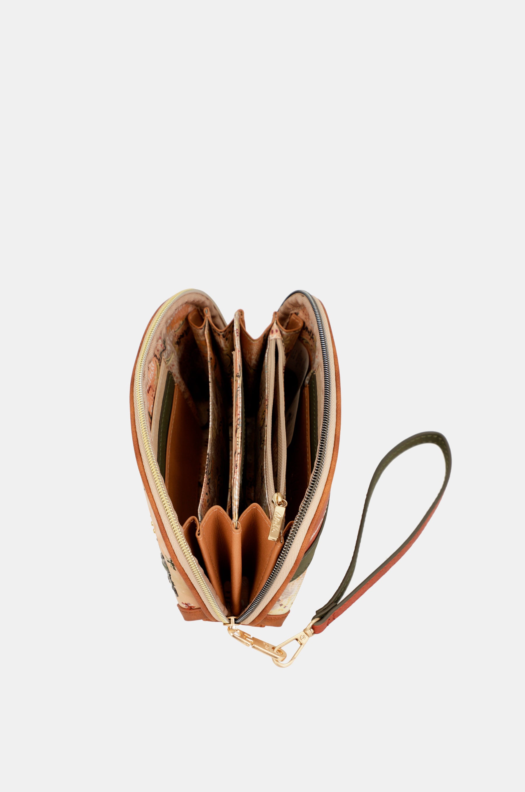 Peace & Love – Kamelfarbene RFID-Reisetasche