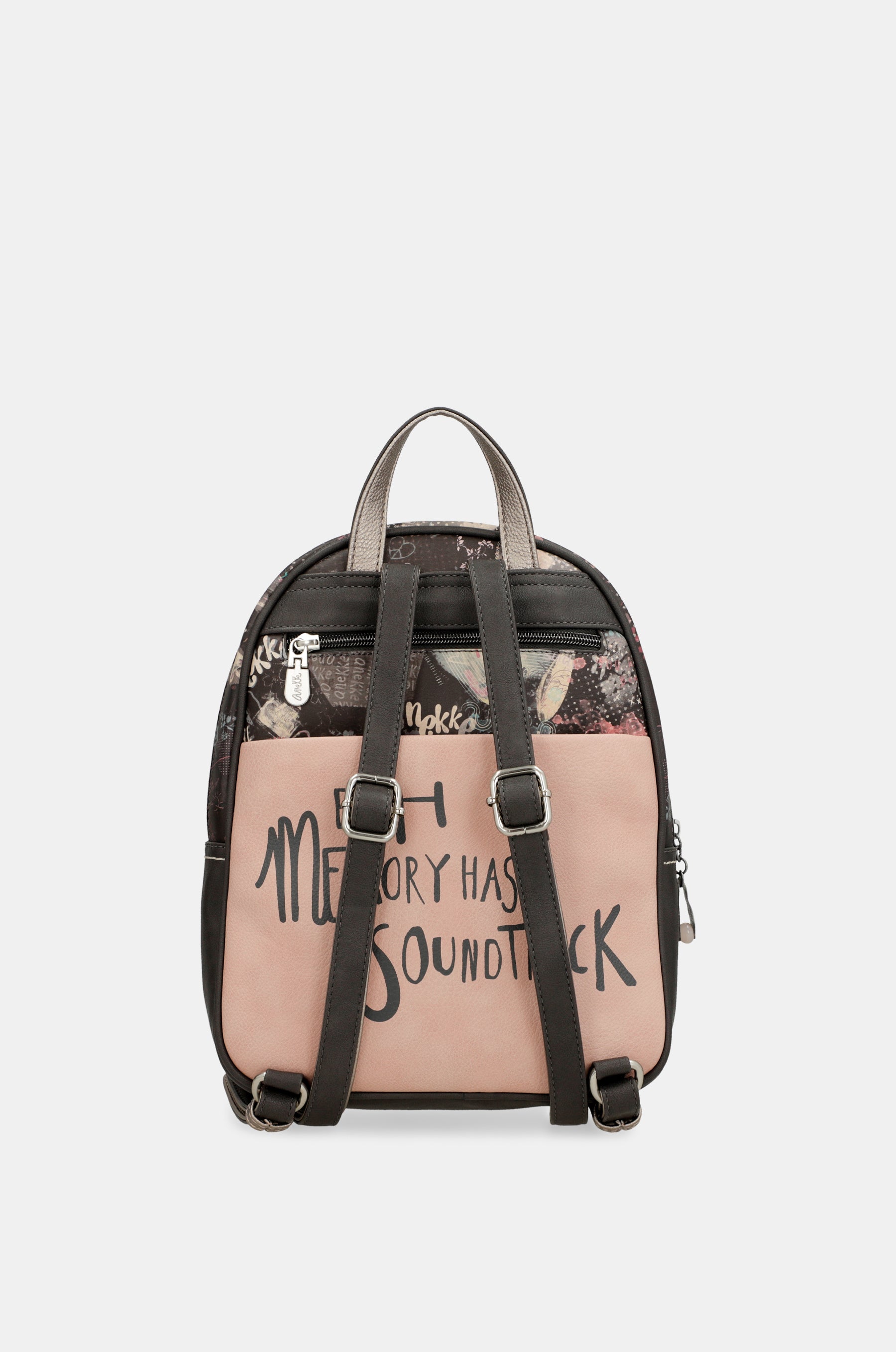 Mittelgroßer Rucksack Peace & Love in Rosa