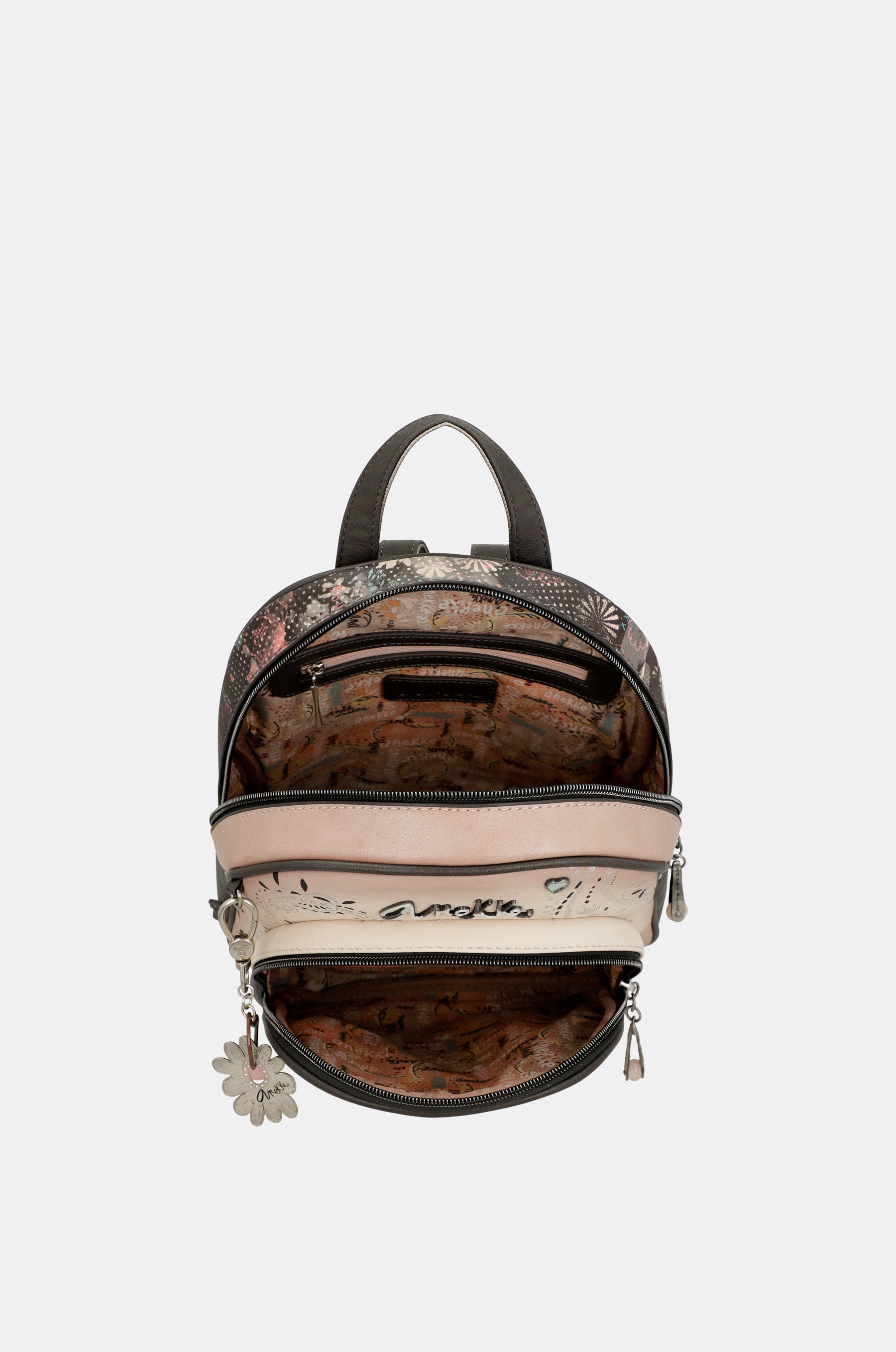 Mittelgroßer Rucksack Peace & Love in Rosa