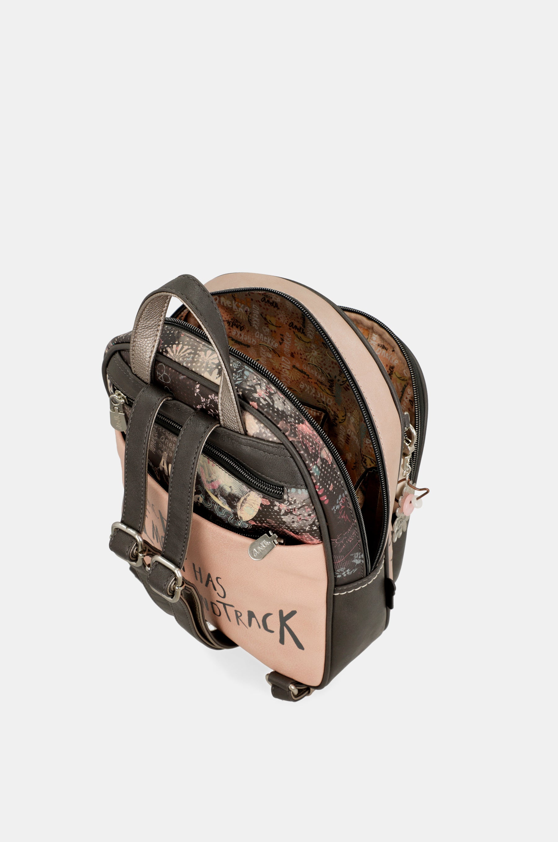 Mittelgroßer Rucksack Peace & Love in Rosa