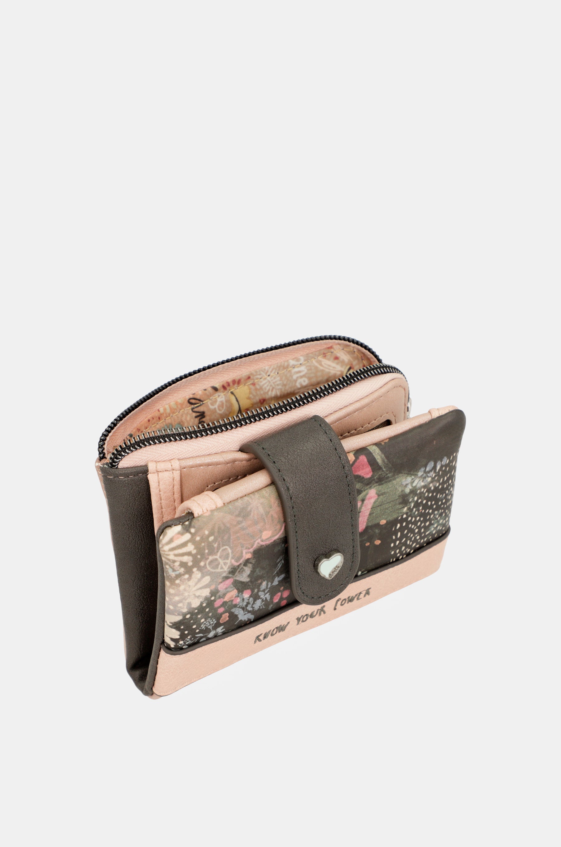 Peace & Love kleine rosa RFID-Geldbörse