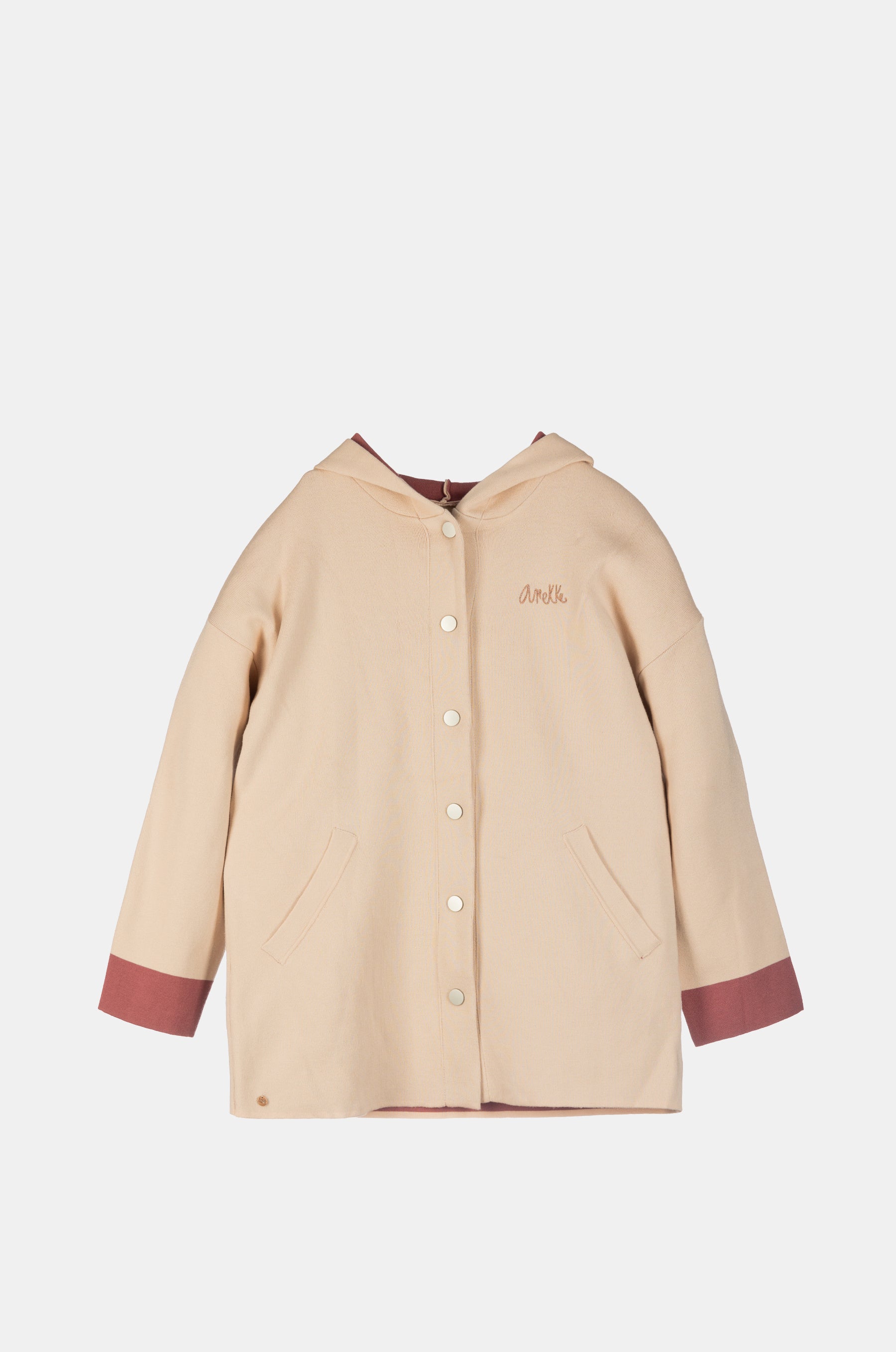 Beige Strickjacke