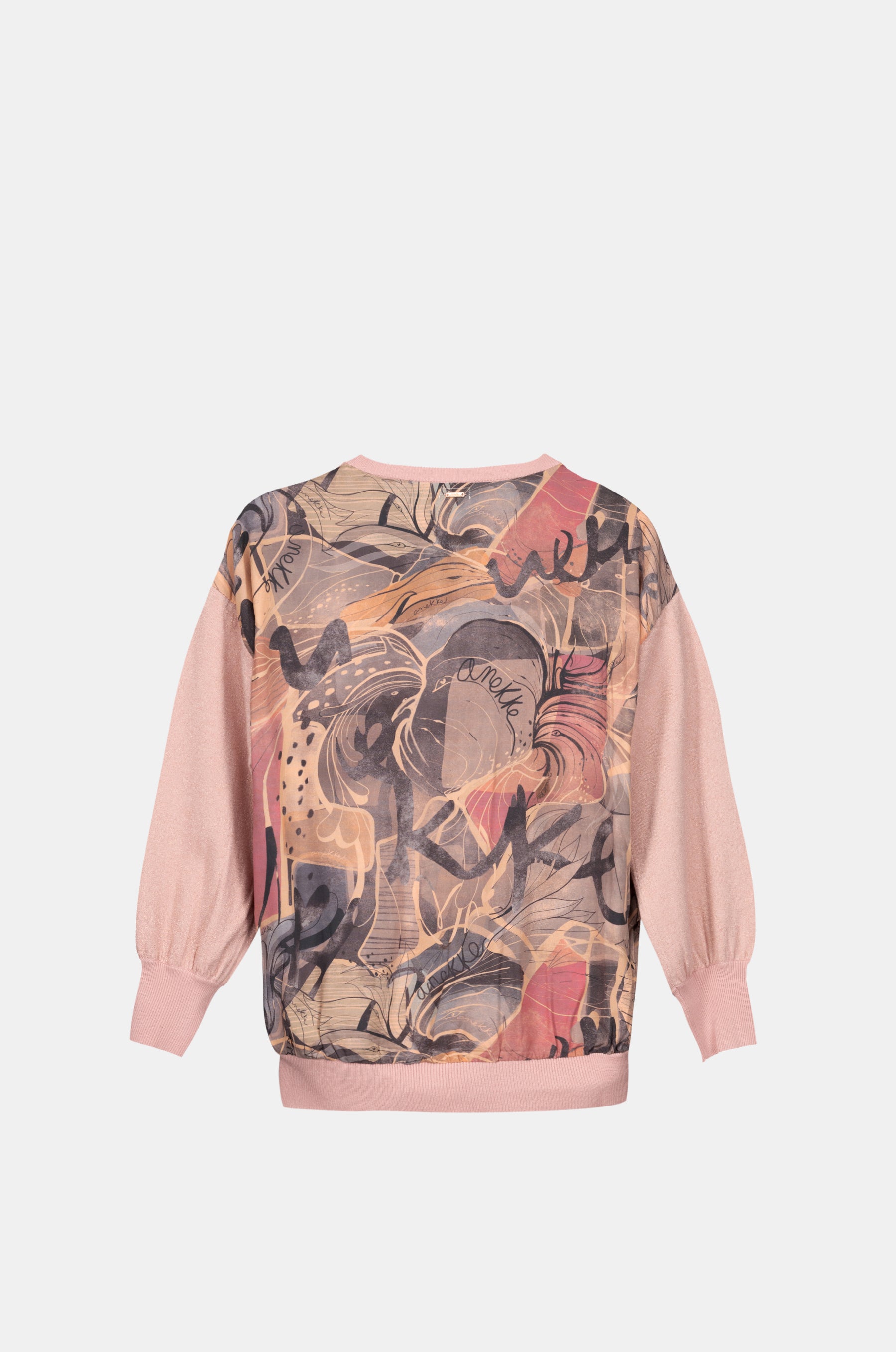 Rosa Pullover mit bedruckter Rückseite