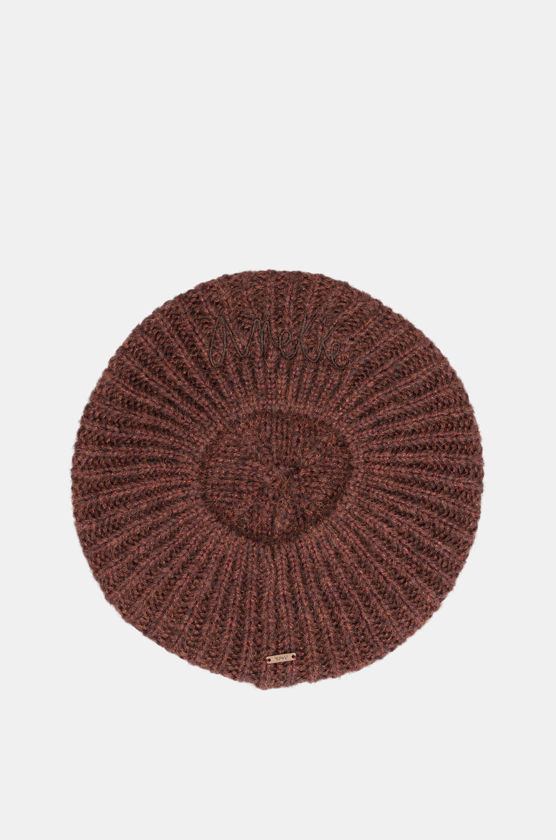 Burgunderfarbene Strickmütze