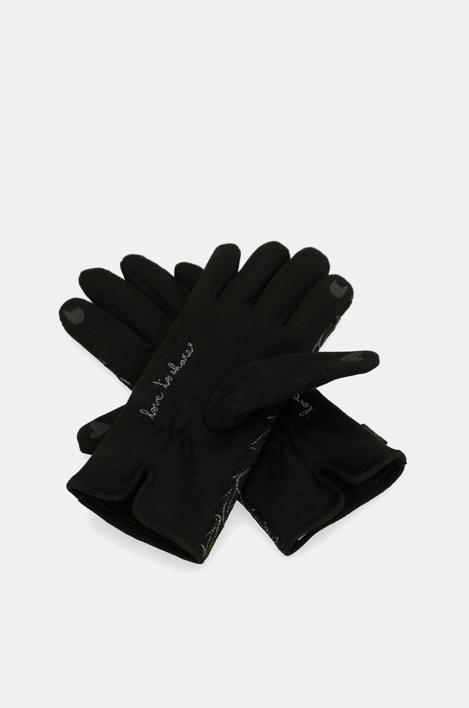 Schwarze Handschuhe mit Anekke-Logo