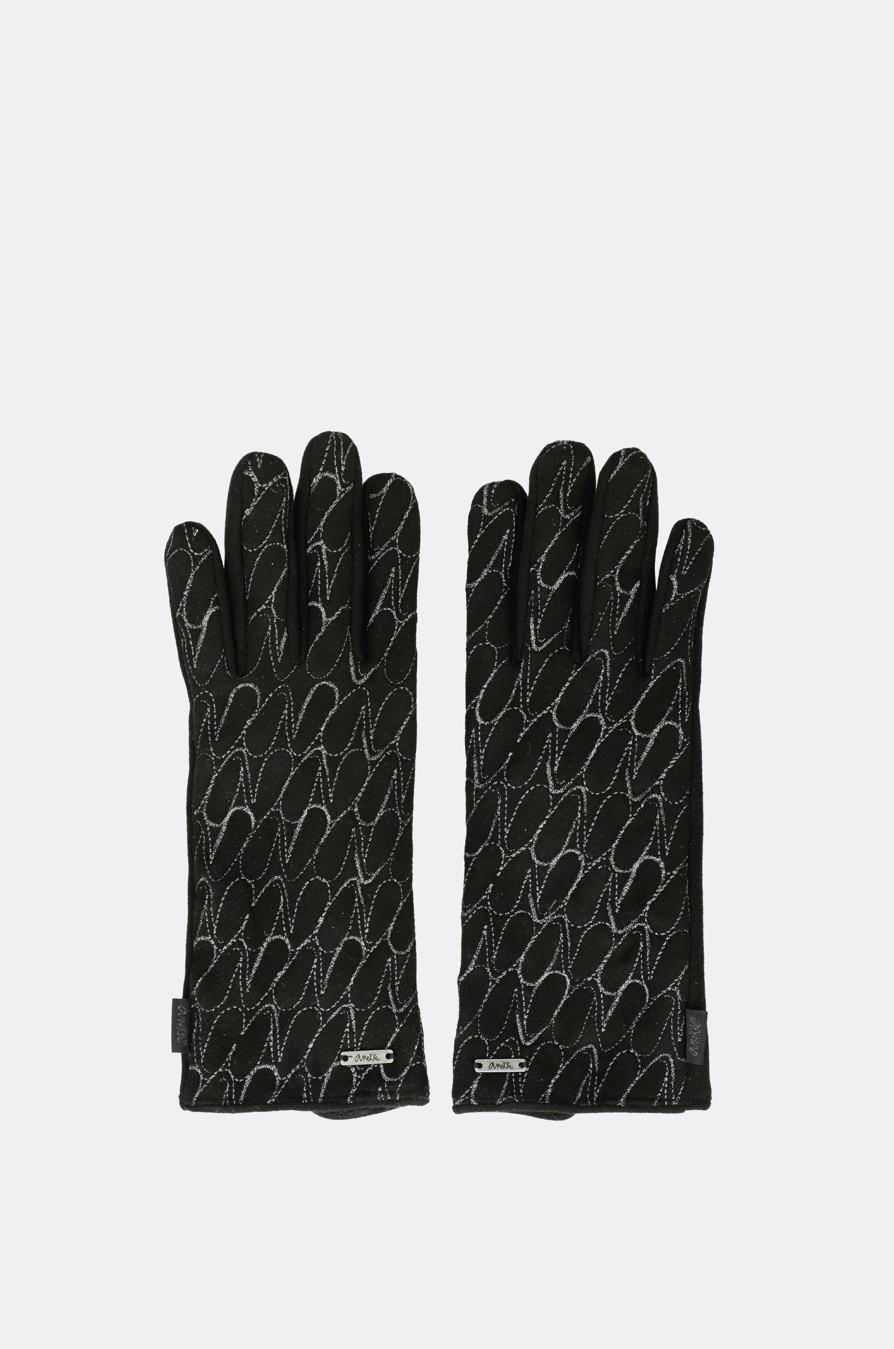 Schwarze Handschuhe mit Anekke-Logo