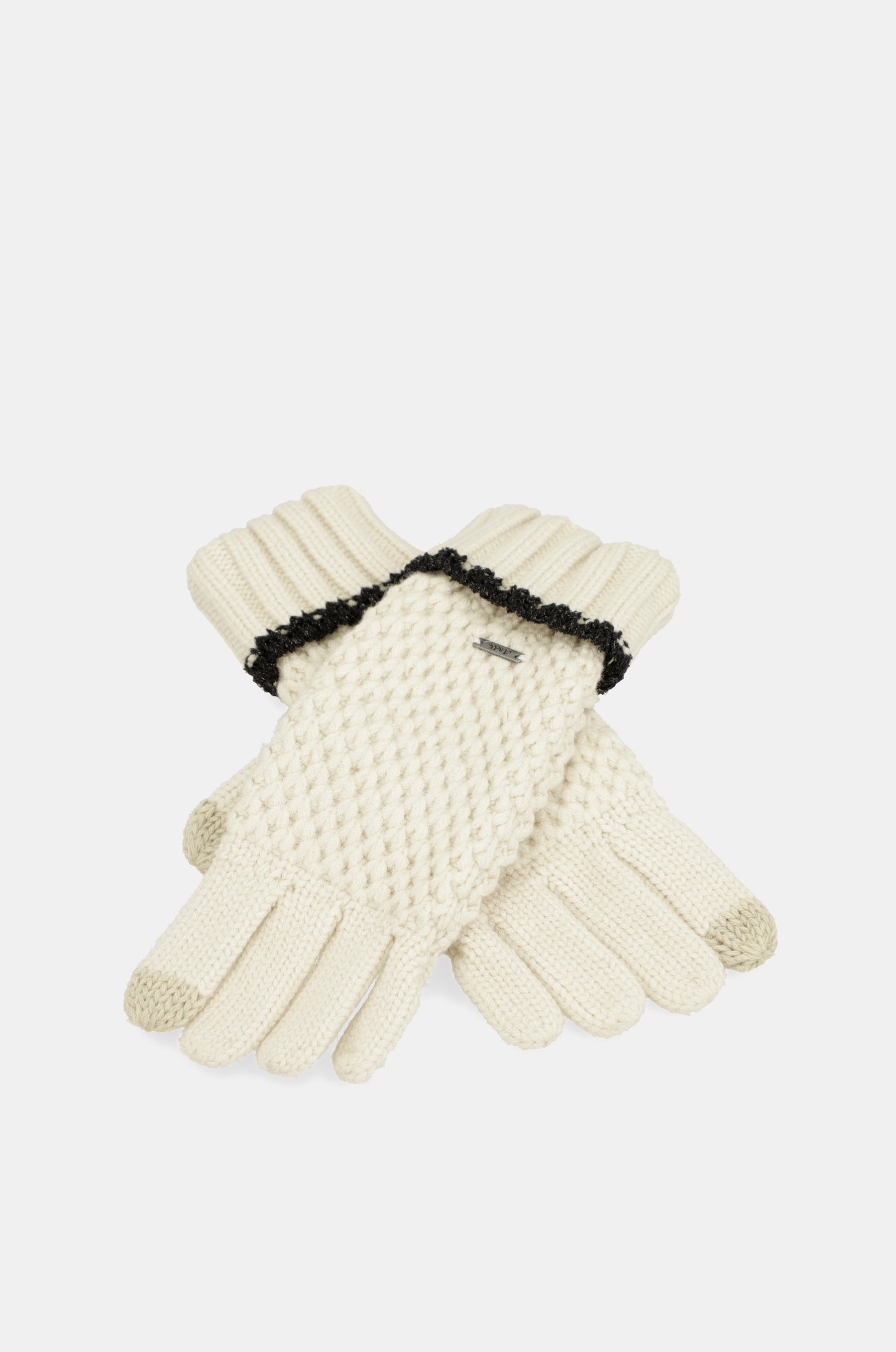 Beige Strickhandschuhe