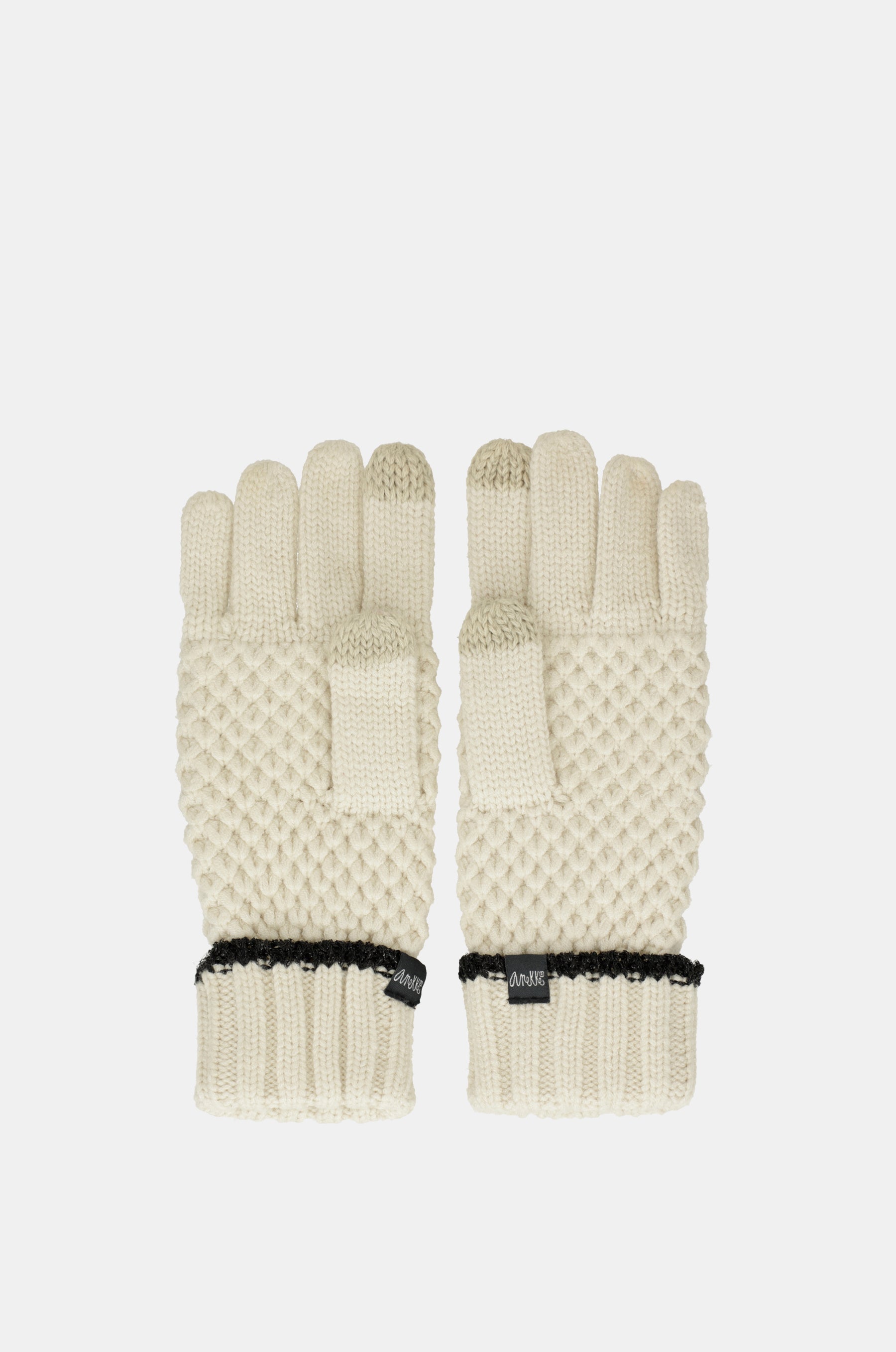 Beige Strickhandschuhe