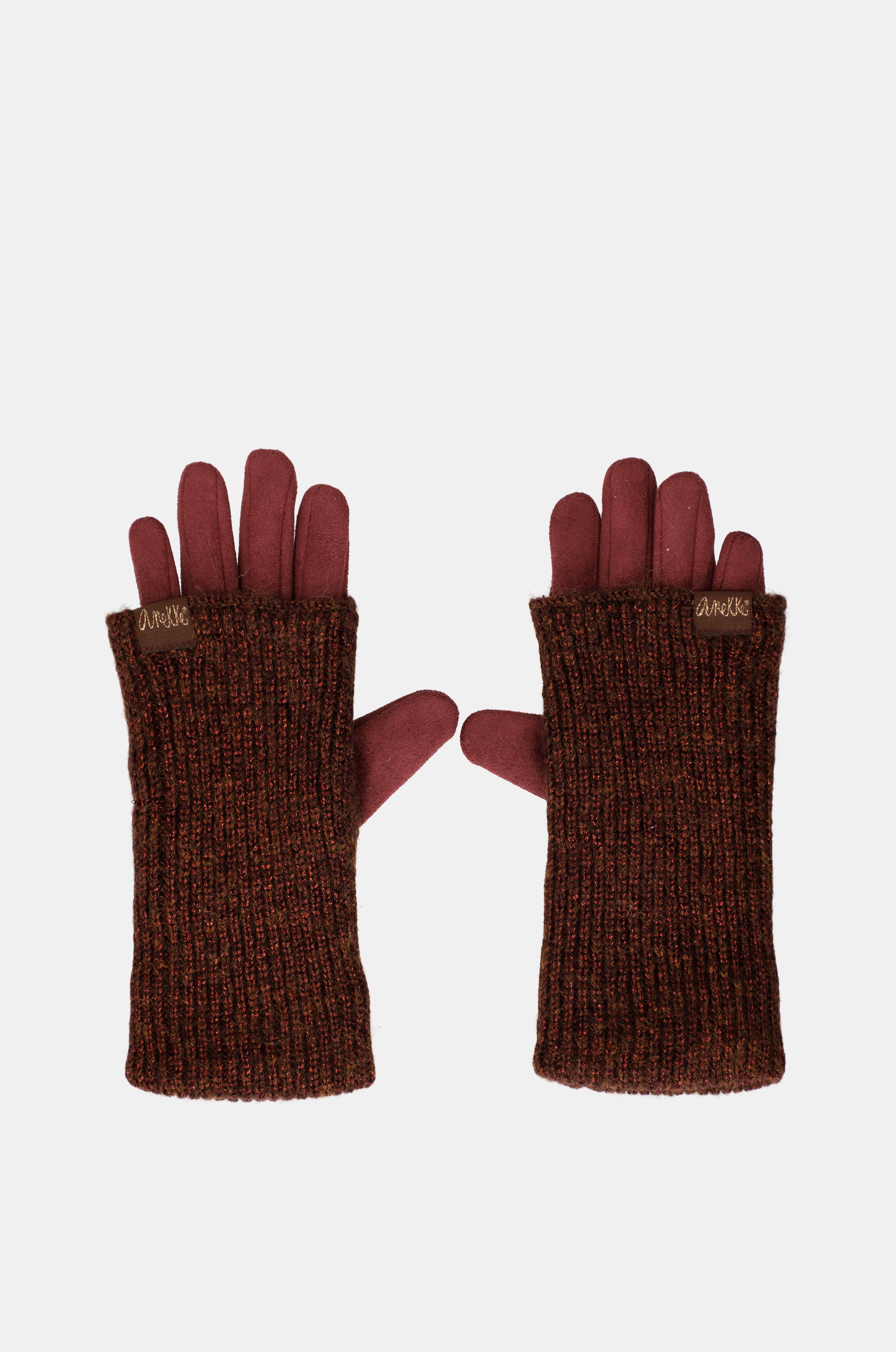 Burgunderrote, ausziehbare Handschuhe