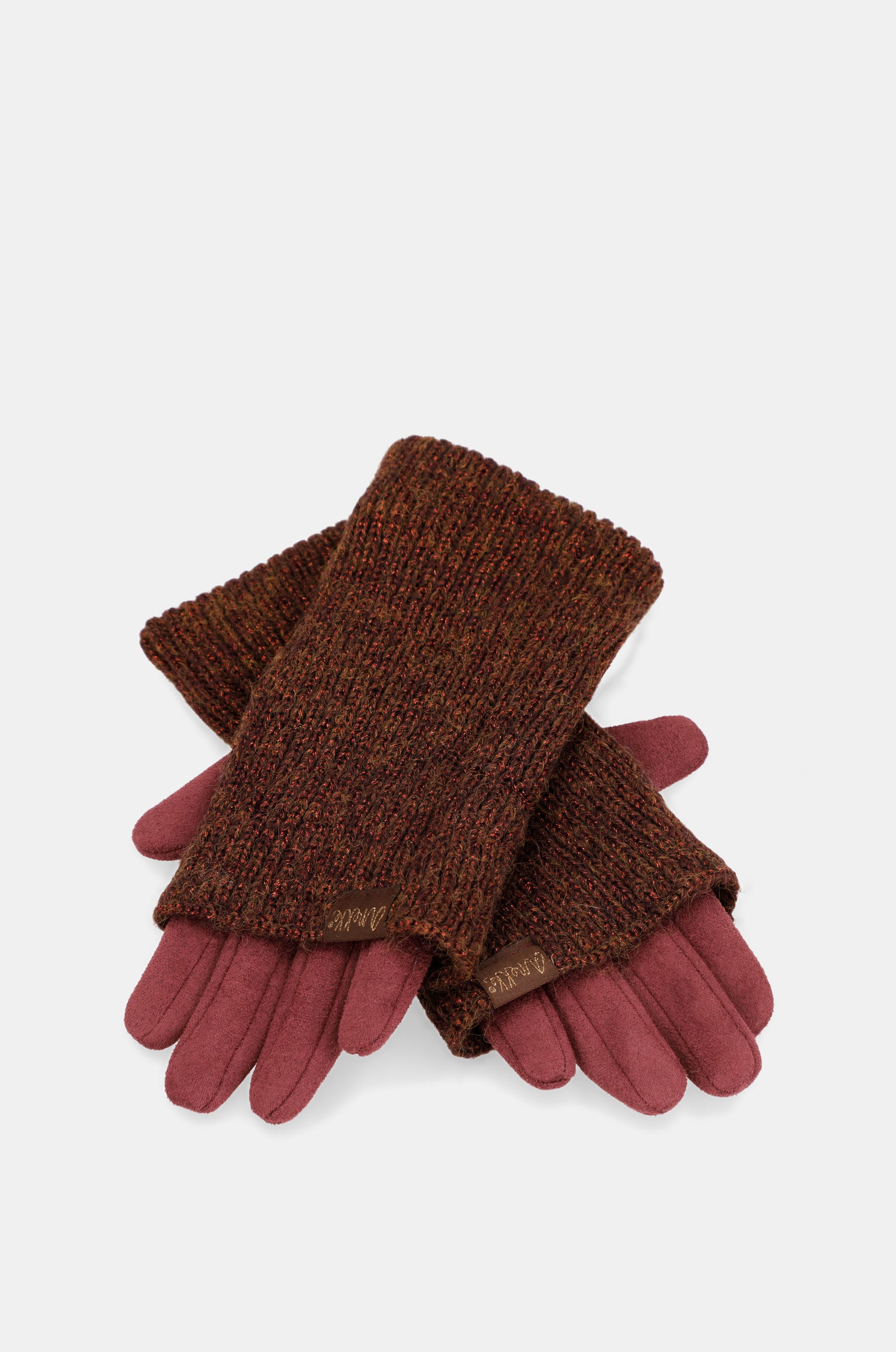 Burgunderrote, ausziehbare Handschuhe